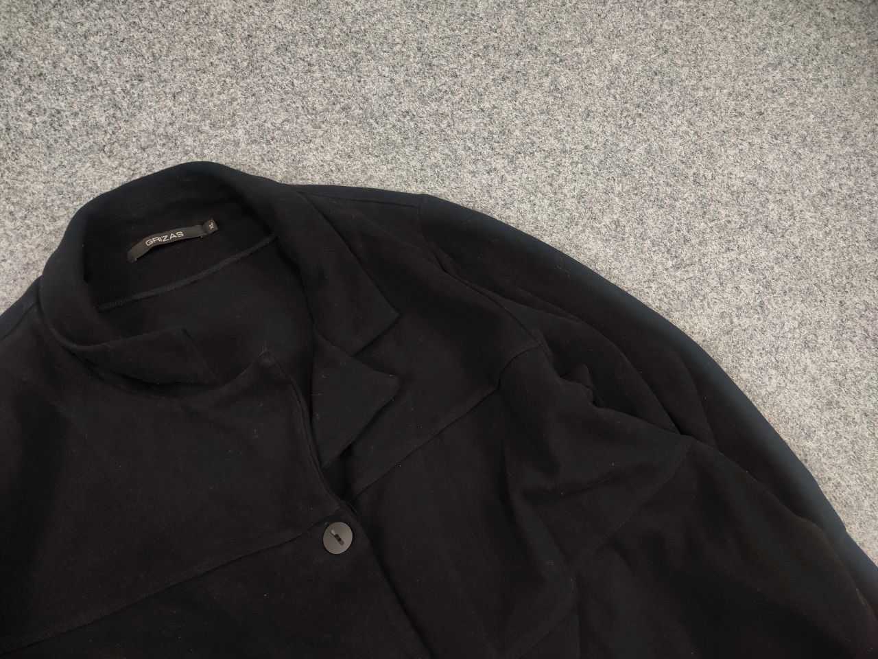 Vintage Grizas Design black Asymmetric cardigan cotton coat buttons Size XL / US 12-14 / IT 48-50 - 6 Thumbnail