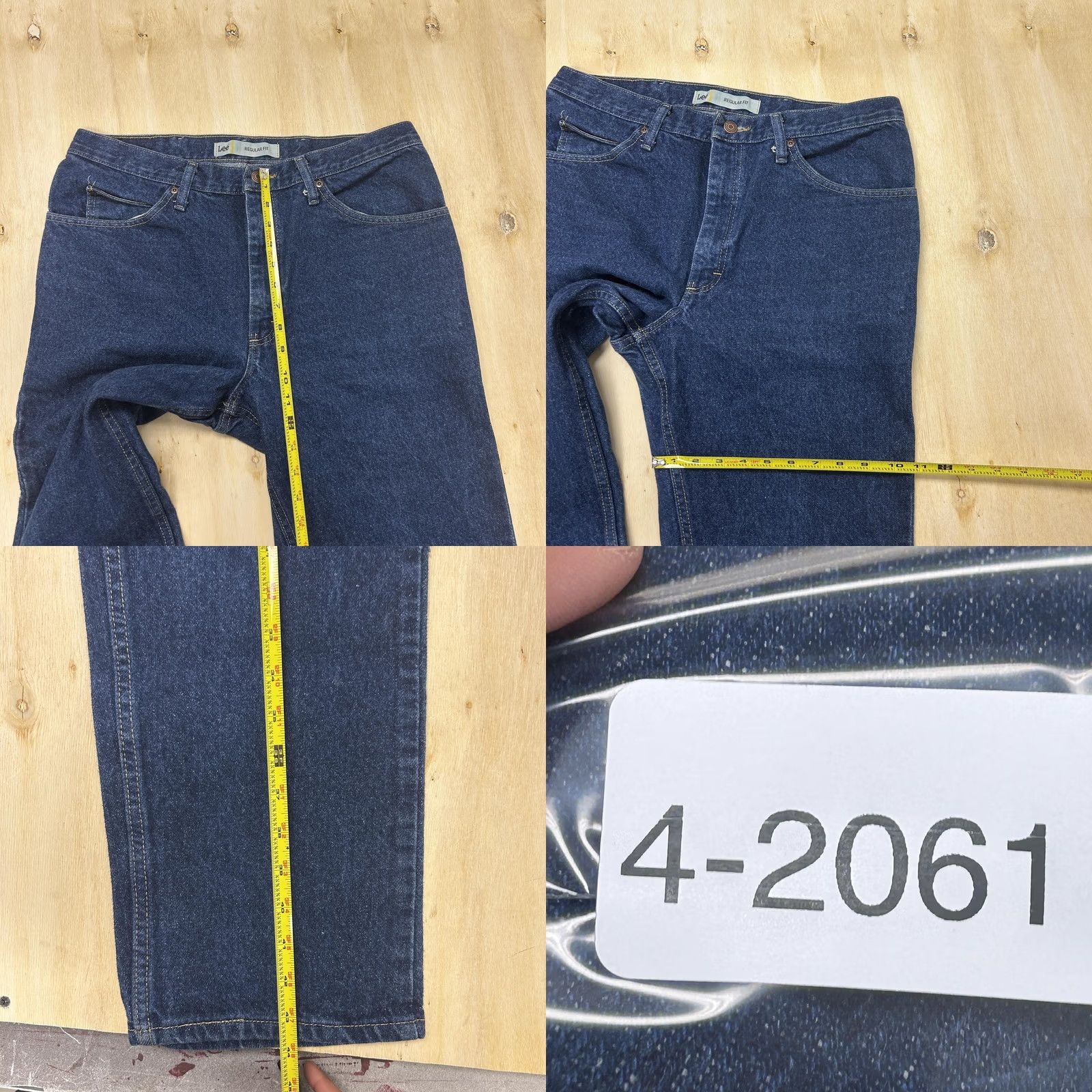 Lee Lee Mens Jeans 36x34 Dark Wash Blue Denim Straight Regular Fit Casual Pants Size US 36 / EU 52 - 8 Thumbnail