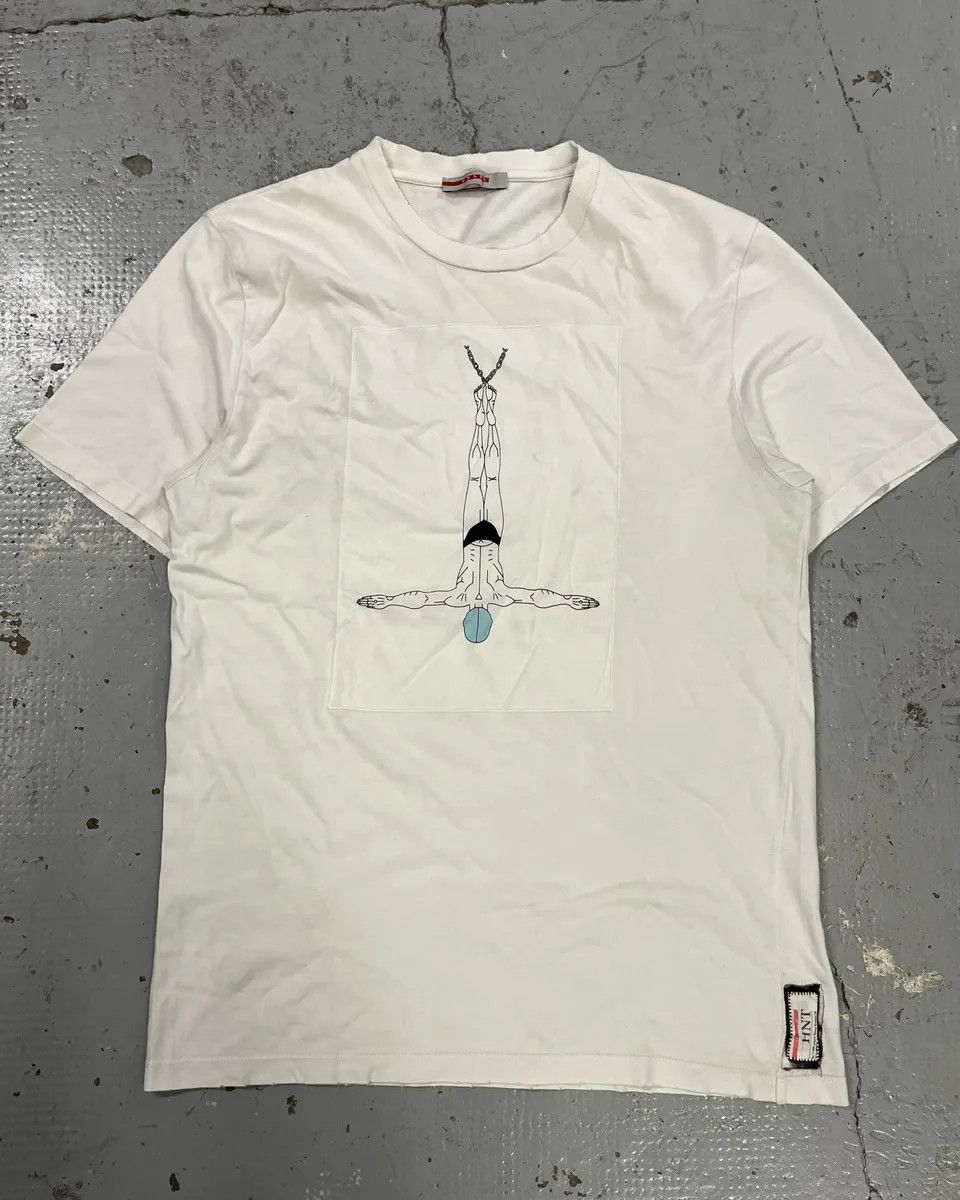Prada 2000s Prada White Swimmer T-Shirt Size US M / EU 48-50 / 2 - 1 Thumbnail