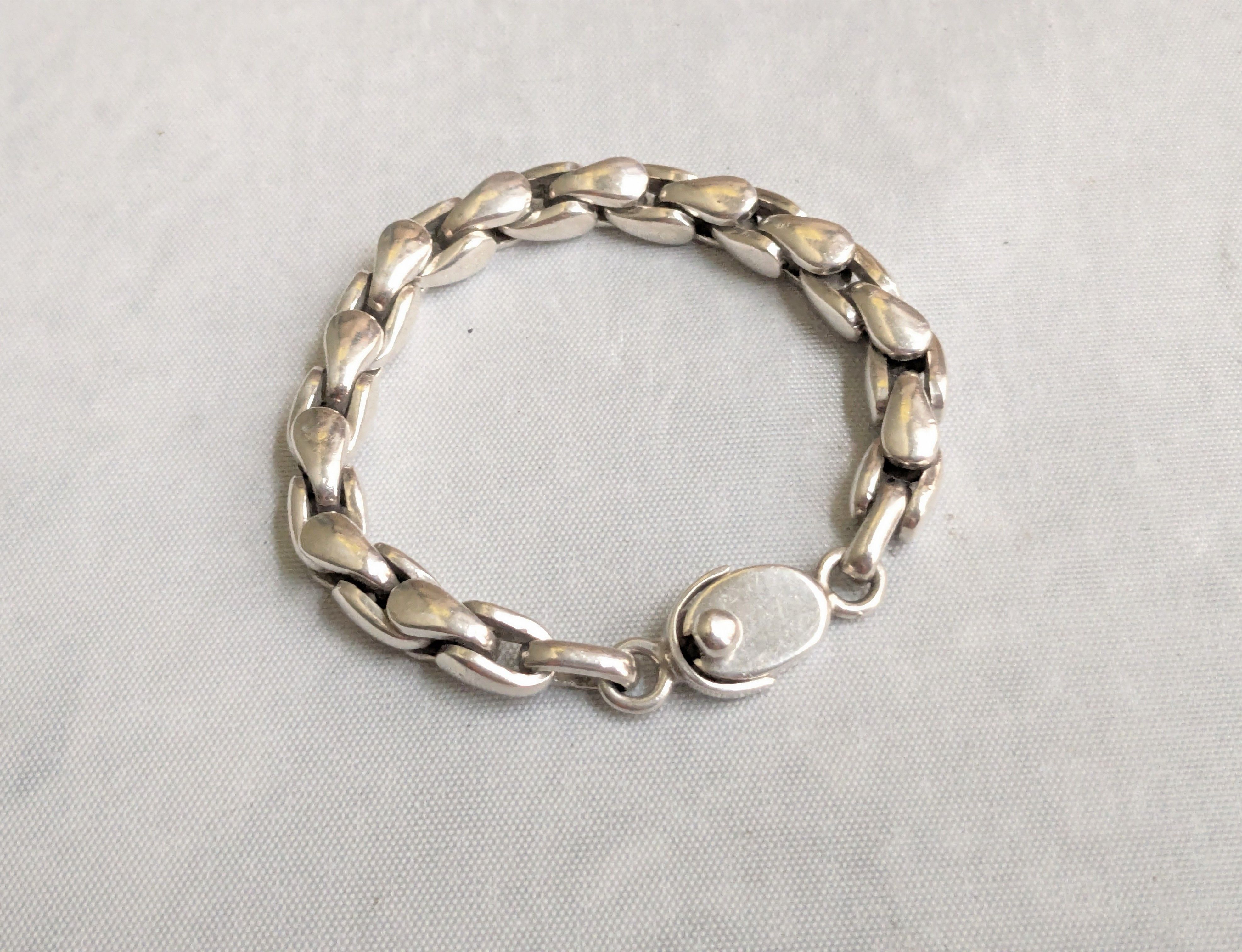 Jewelry Vintage Sterling Silver Bracelet Box Link Wheat Foxtail 6.5" Size ONE SIZE - 2 Thumbnail