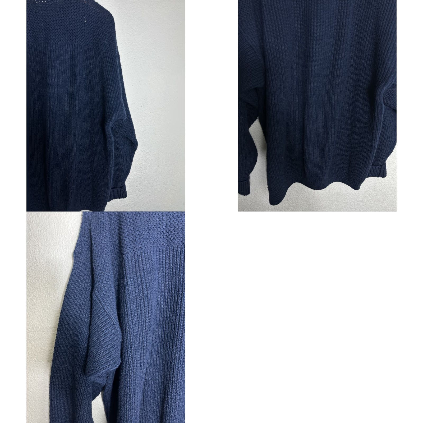 Eddie Bauer VINTAGE Eddie Bauer Sweater Mens L Heavy Knit Cotton USA Navy Blue Pullover Size US L / EU 52-54 / 3 - 9 Thumbnail