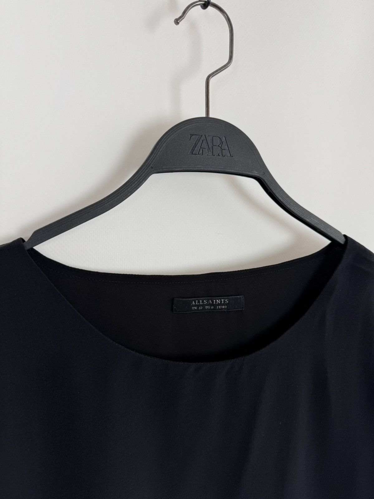 Allsaints AllSaints Black Viscose/Silk Long Sleeve Blouse Size S / US 4 / IT 40 - 4 Thumbnail