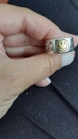 Jewelry Personality Smile Face Poker Dice Vintage Thai Silver Ring Size ONE SIZE - 3 Thumbnail