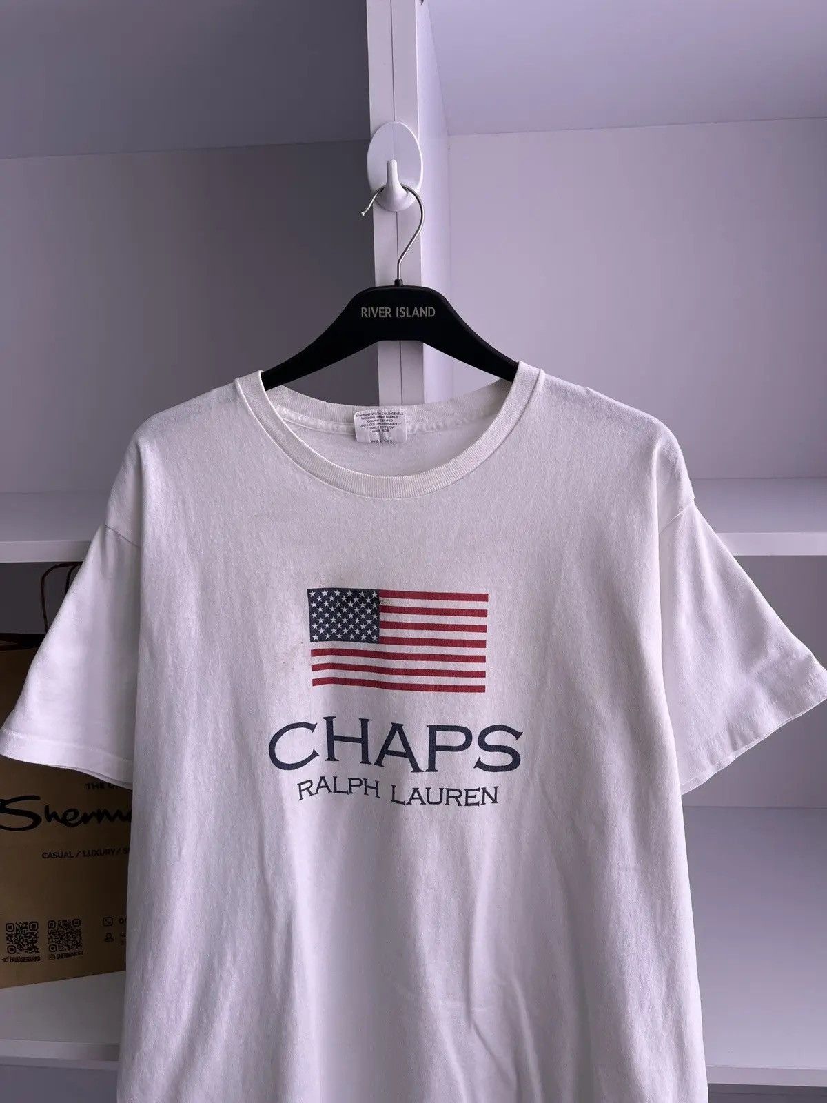 Chaps Ralph Lauren × Polo Ralph Lauren × Vintage Vintage Ralph Lauren Chaps Usa flag tee Size US L / EU 52-54 / 3 - 5 Thumbnail