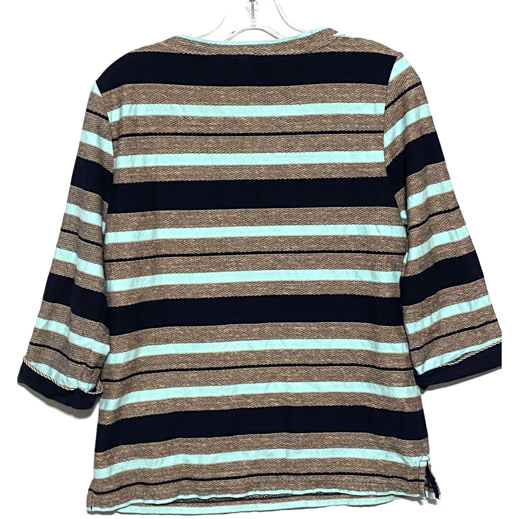 J.Crew J.CREW Shirt Womens M Preppy 2013 Cotton Striped Popover 3/4 Sleeve VINTAGE? Size M / US 6-8 / IT 42-44 - 3 Thumbnail