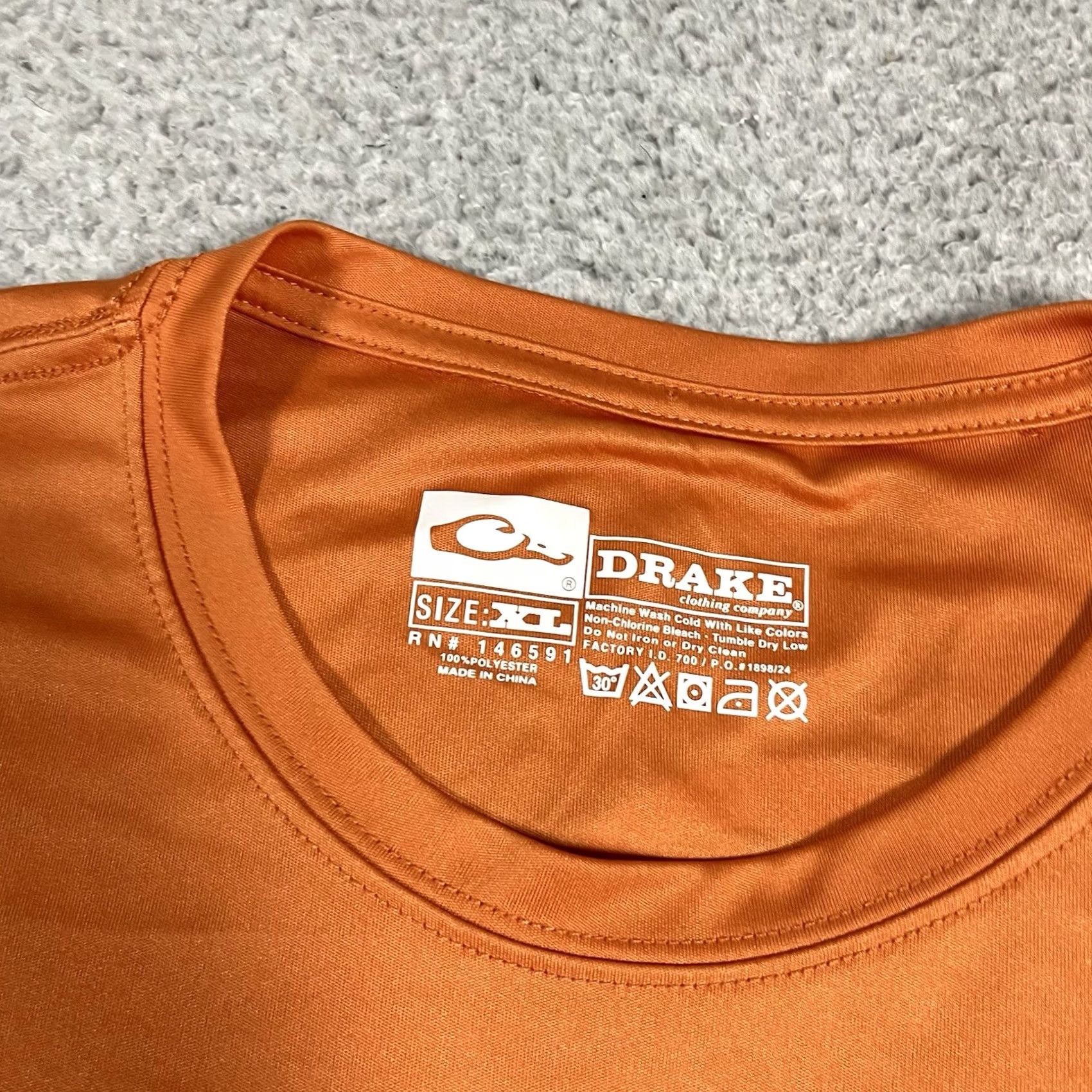 Vintage Drake Waterfowl Mens Shirt XL Orange Long Sleeve Performance Hiking Hunting Shirt Size US XL / EU 56 / 4 - 4 Thumbnail