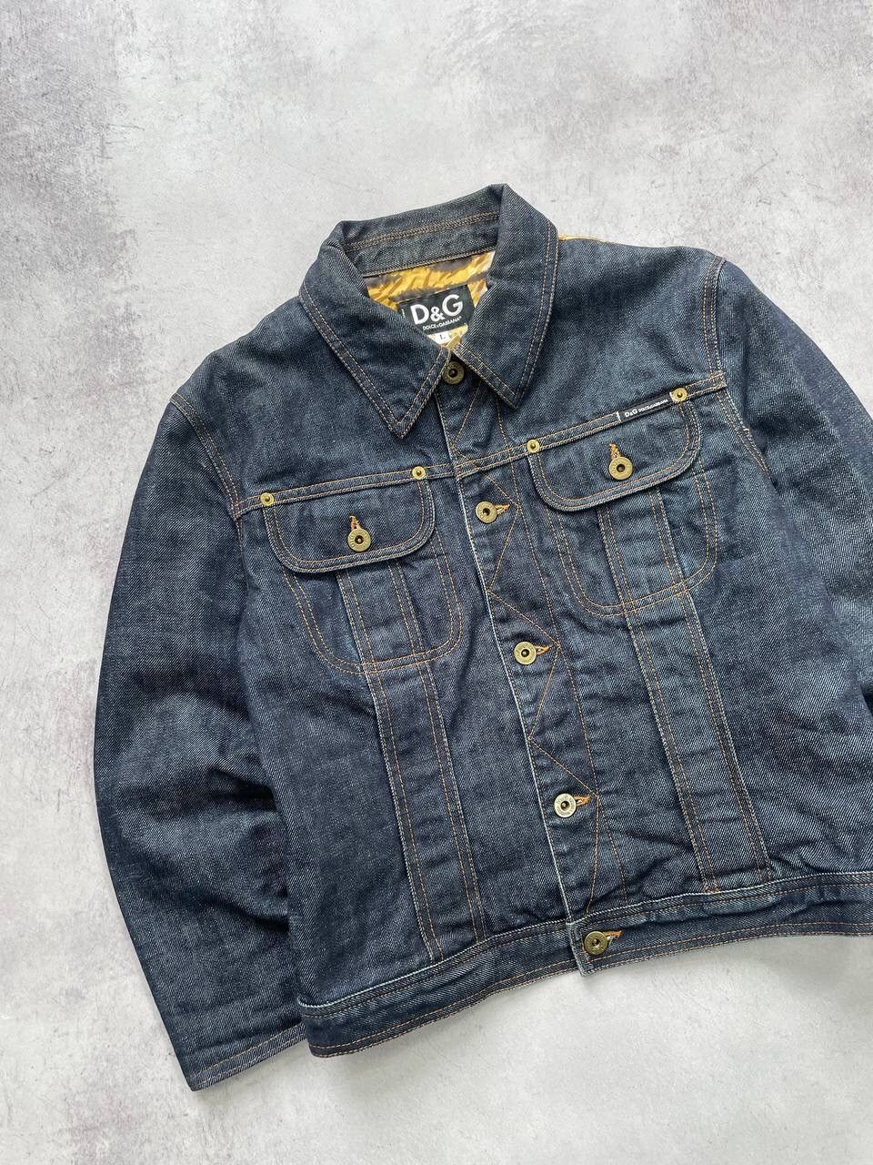 Dolce & Gabbana × Japanese Brand × Vintage Vintage Crazy Dolce & Gabbana Denim Tiger Jacket Y2K Size S / US 4 / IT 40 - 3 Thumbnail
