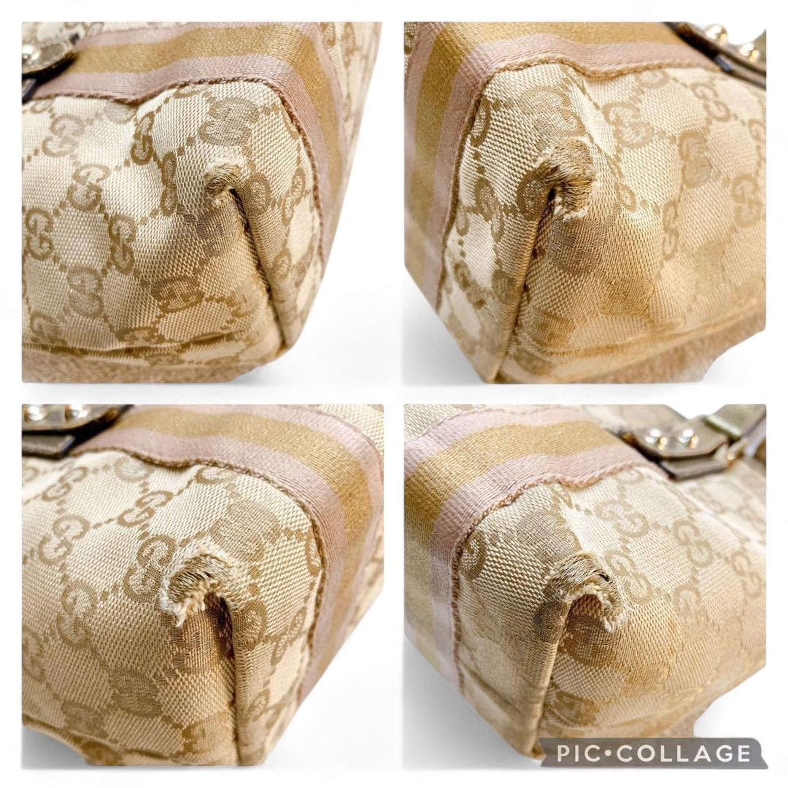 Gucci Gucci - Beige Monogram Canvas Handbag with Gold Accents Size ONE SIZE - 5 Thumbnail