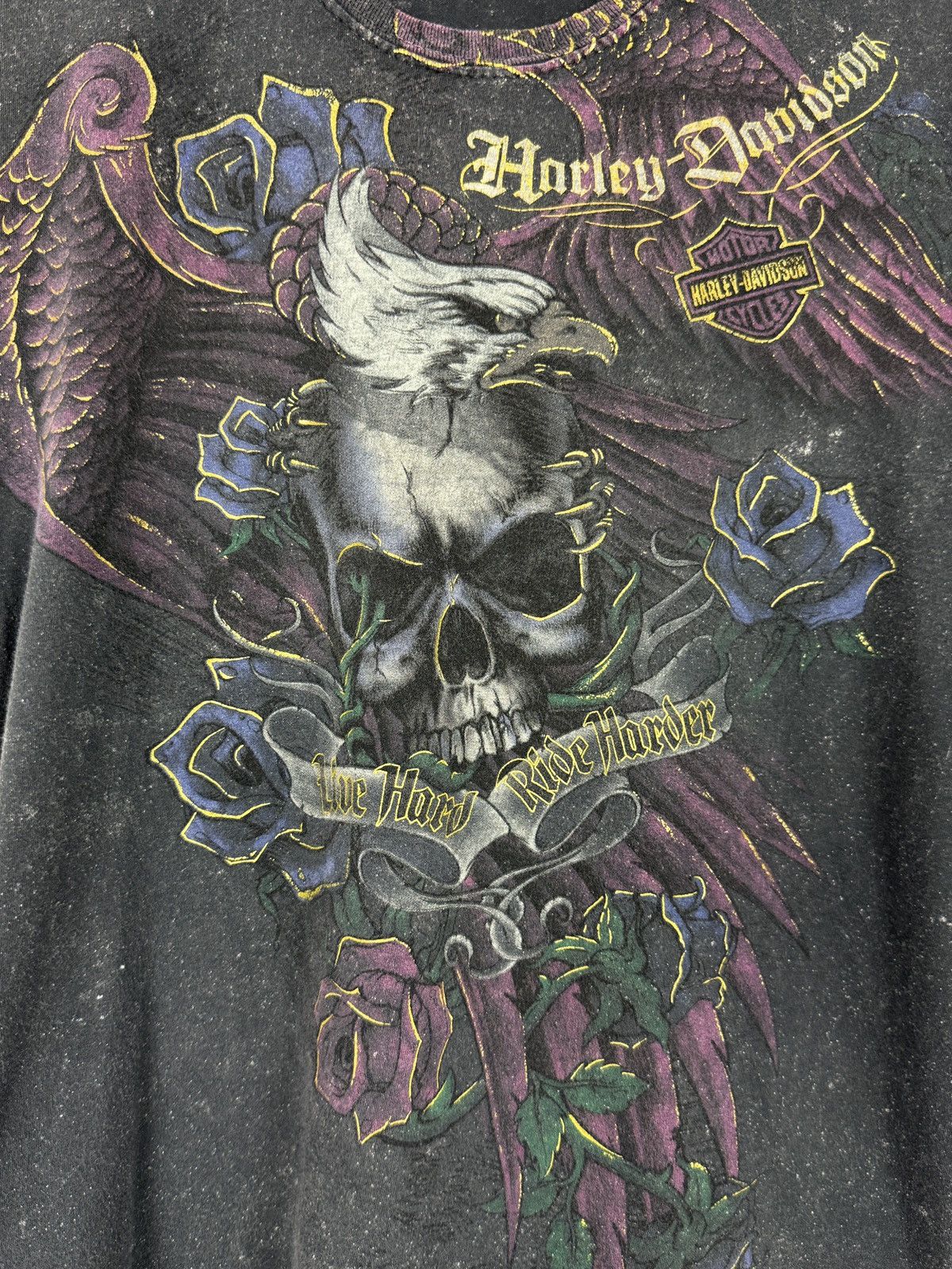 Harley Davidson Y2K Vintage Harley Davidson Distressed Tattoo Graphic Tee L Size L / US 10 / IT 46 - 6 Thumbnail