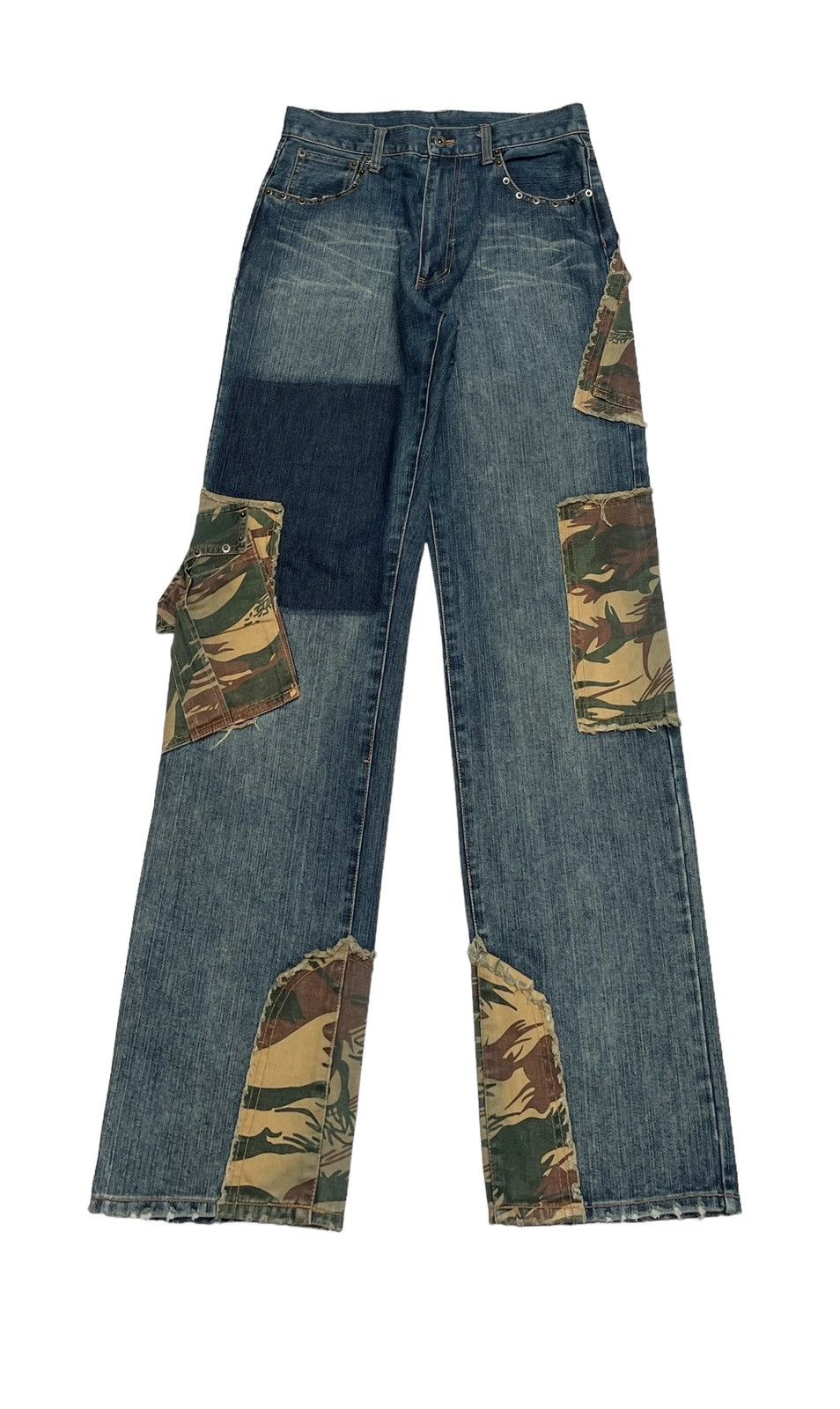 Le Grande Bleu (L.G.B.) Very Rare Vintage Brand Bruce Pee Tactical Baggy Jeans 1990s Size US 31 - 1 Thumbnail