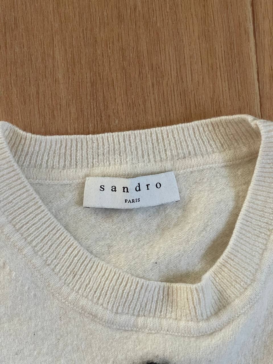 Sandro Sandro Paris "Acid" Cream Sweater Size XS / US 0-2 / IT 36-38 - 5 Thumbnail