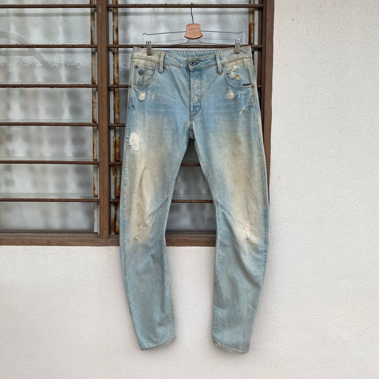 G-Star VTGE GSTAR DISTRESSED JEAN RUSTY WASH ASSYMETRIC LEG SLIMFIT Size US 30 / EU 46 - 1 Thumbnail