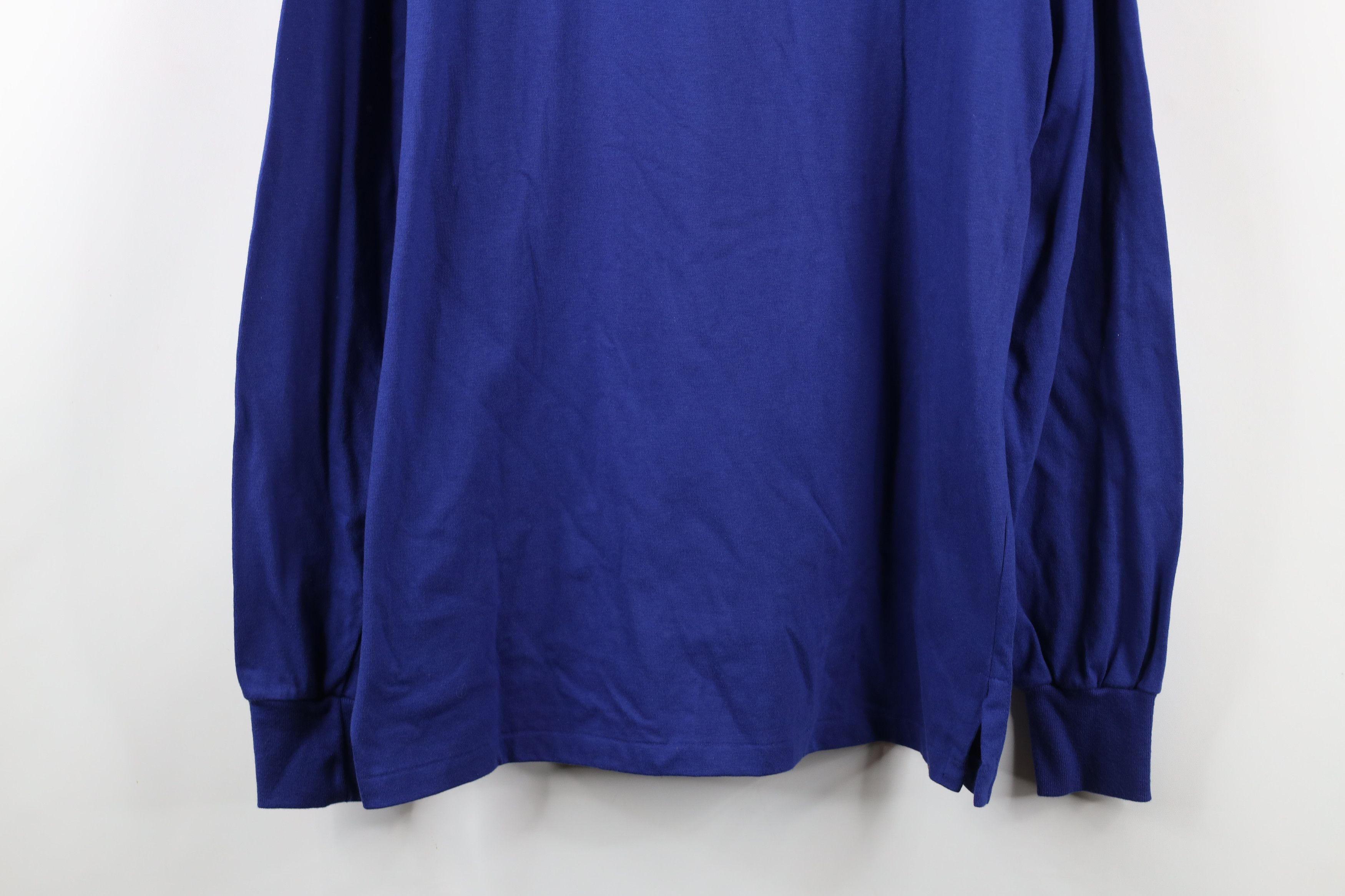 Lands' End × Vintage Vintage 90s Lands End Mock Neck Long Sleeve T-Shirt Blue USA Size US L / EU 52-54 / 3 - 3 Thumbnail