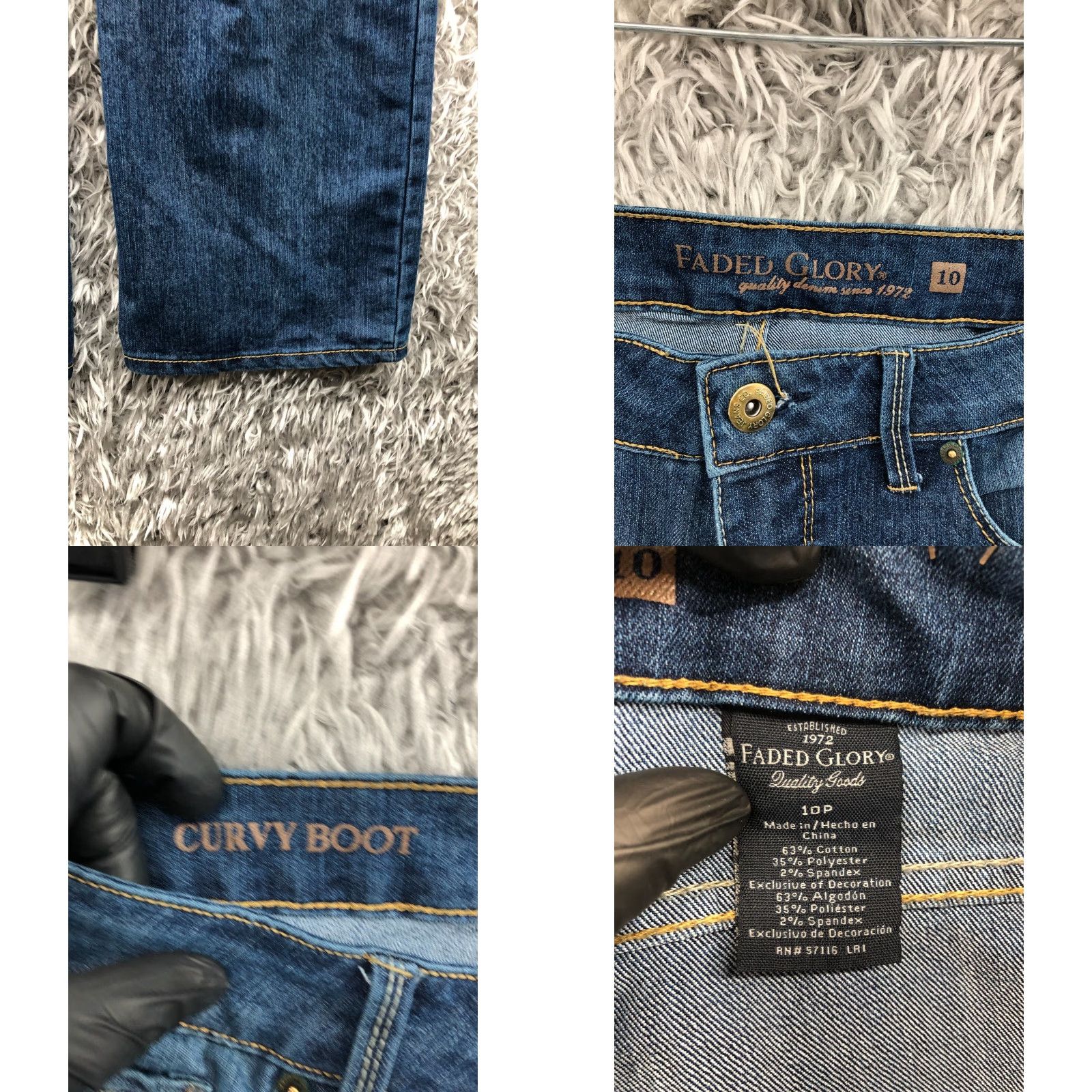 Faded Glory Faded Glory Jeans Bootcut 10 Womens Medium Blue Cotton Denim 5-Pocket Regular Rise Shirt? Size 32" / US 10 / IT 46 - 8 Thumbnail