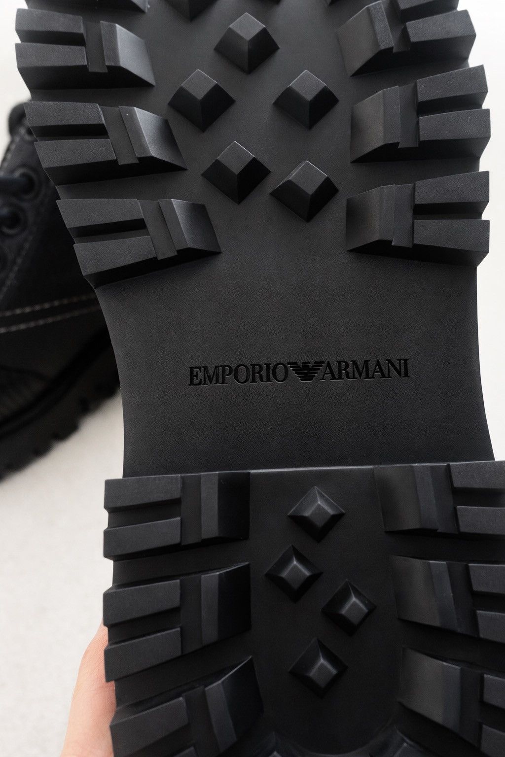 NEW Emporio Armani Black Leather Derby Shoes