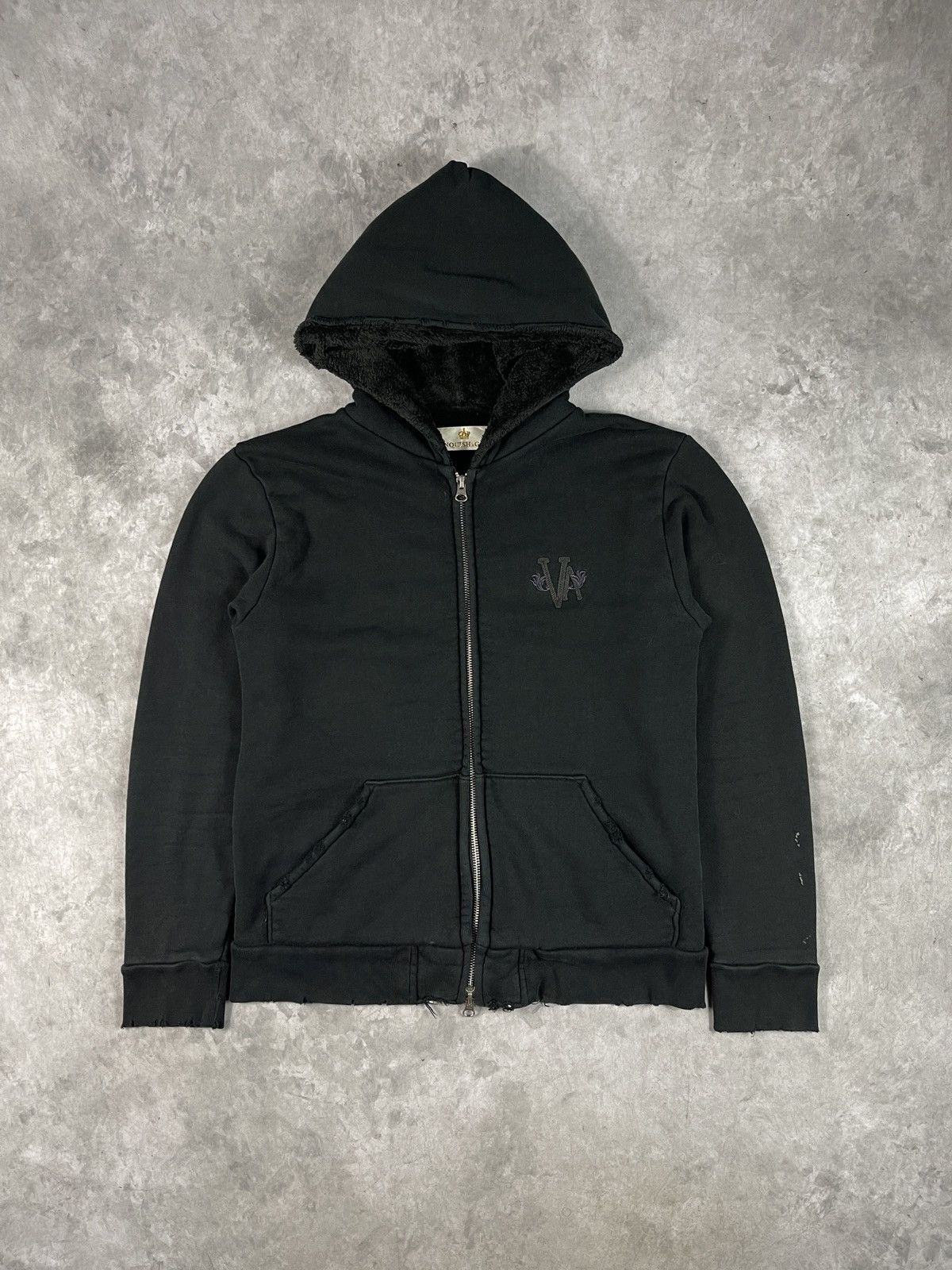 If Six Was Nine 2000s Vanquish Gold Japan Pullover Distressed Zip Up Hoodie Size US M / EU 48-50 / 2 - 2 Thumbnail