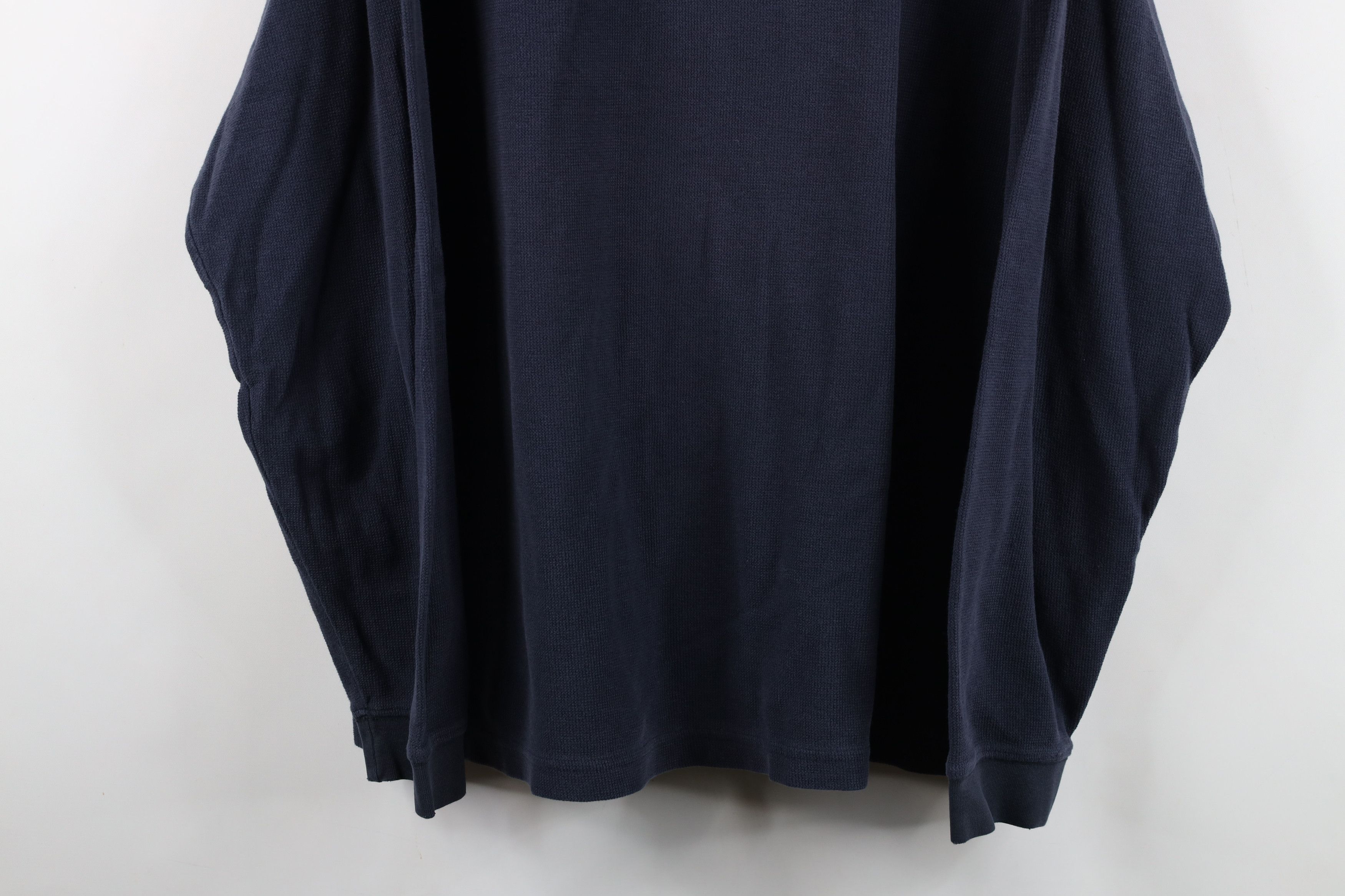 Vintage Vintage 90s Streetwear Waffle Knit Henley T-Shirt Blue Size US XXL / EU 58 / 5 - 3 Thumbnail