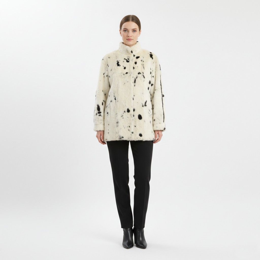 Vintage Wyhid Pelze Women L Jacket Beige Spotty Fut Leather 3735 Size L / US 10 / IT 46 - 1 Thumbnail