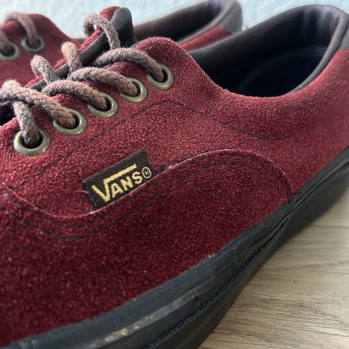 Vans Vintage Vans Burgundy Suede Era Sneaker Made In USA 80s NOS Size US 9 / EU 42 - 3 Thumbnail
