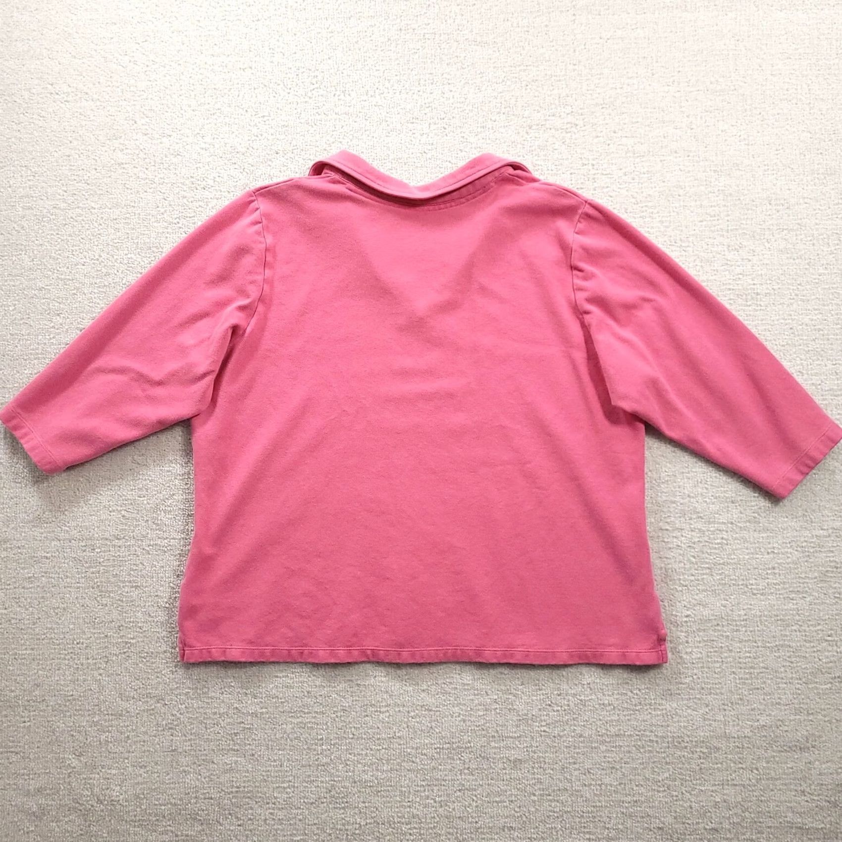Vintage Fashion Bug Polo Shirt 3/4 Sleeve V-Neck Pink 22/24W Women Casual Shirt Size 3XL / US 20-22 - 7 Thumbnail