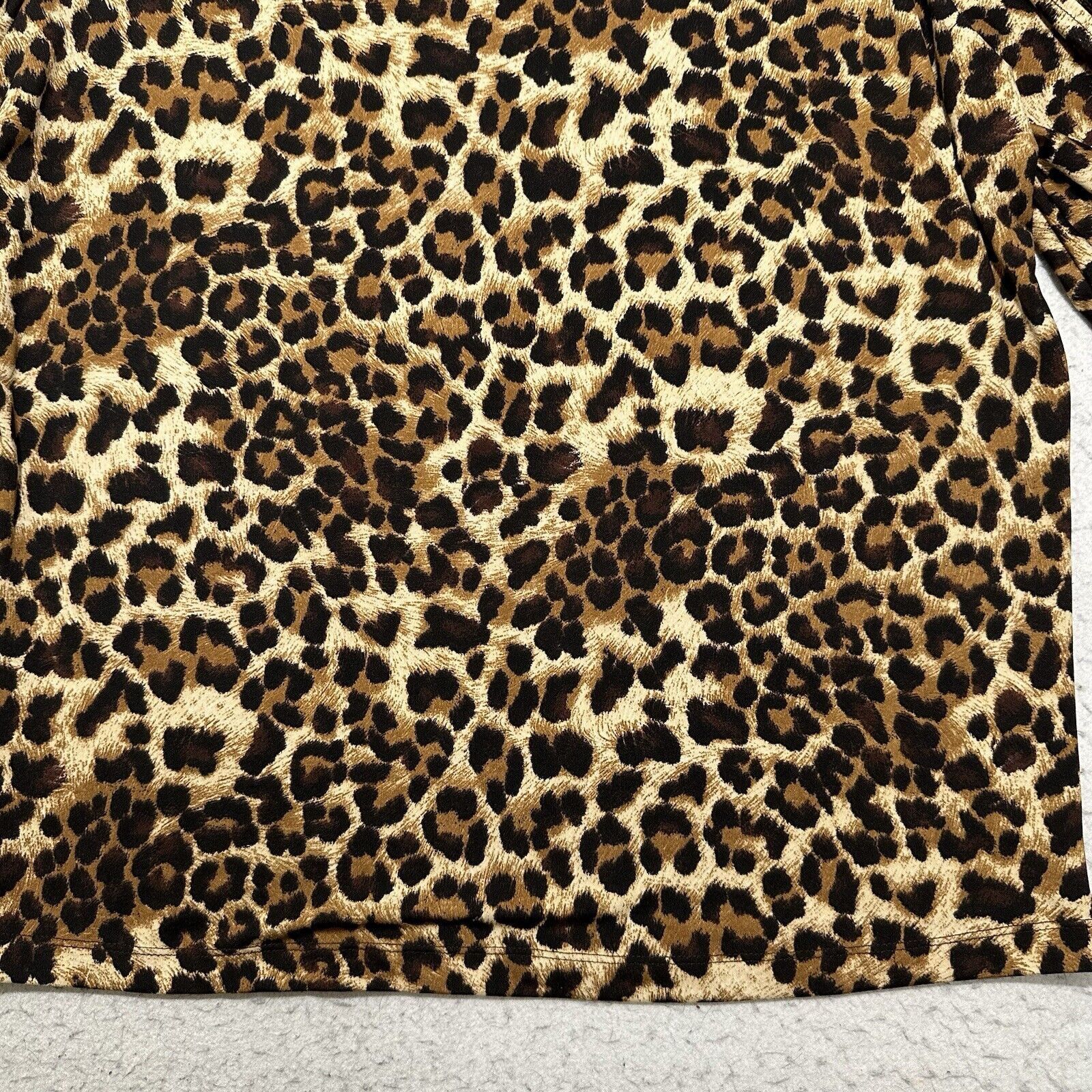 Chicos Chicos Large Brown Leopard Print Exposed Shoulder Blouse Size L / US 10 / IT 46 - 6 Thumbnail