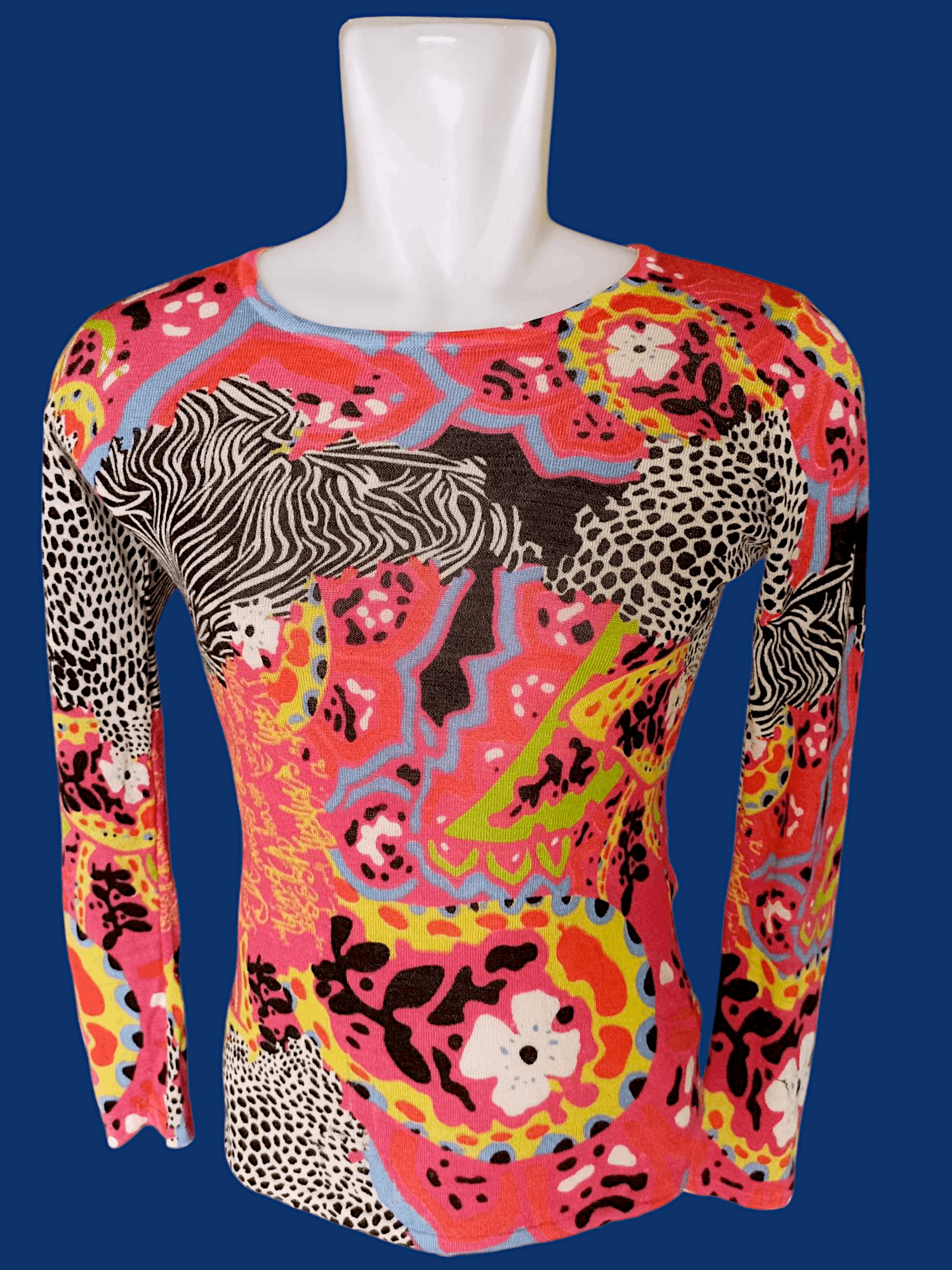 Japanese Brand UNKNOWN BRANDS Full print Long Sleeve T Shirt Y2K Style Size US M / EU 48-50 / 2 - 1 Thumbnail