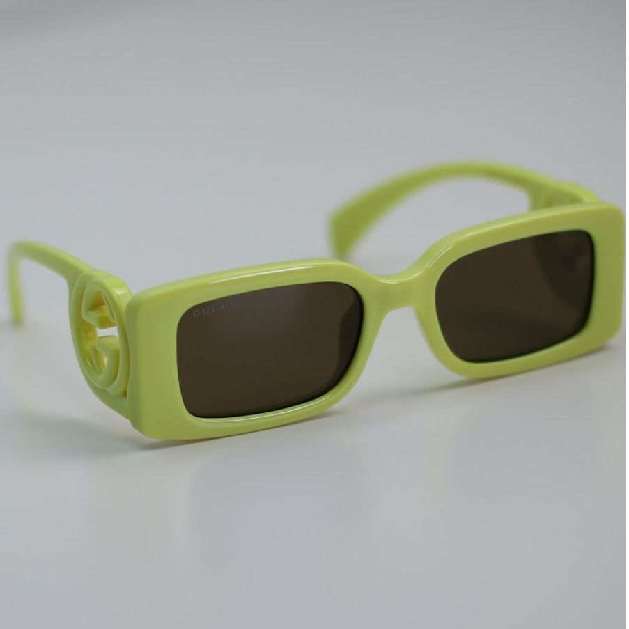 Gucci NEW Gucci Sunglasses GG1325S 007 Acid Yellow Brown Authentic Size ONE SIZE - 3 Thumbnail