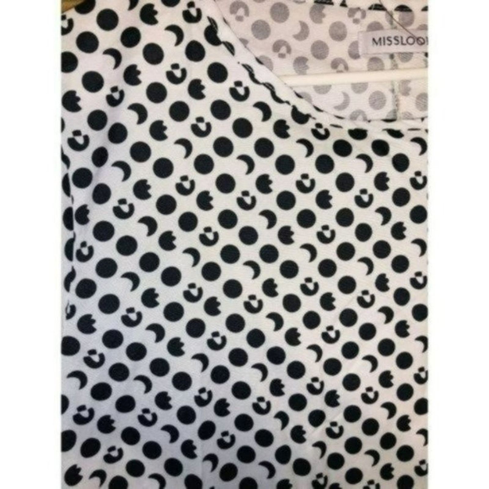 Other MISSLOOK Black White Geometric Short Sleeve Dress Medium Size M / US 6-8 / IT 42-44 - 2 Thumbnail