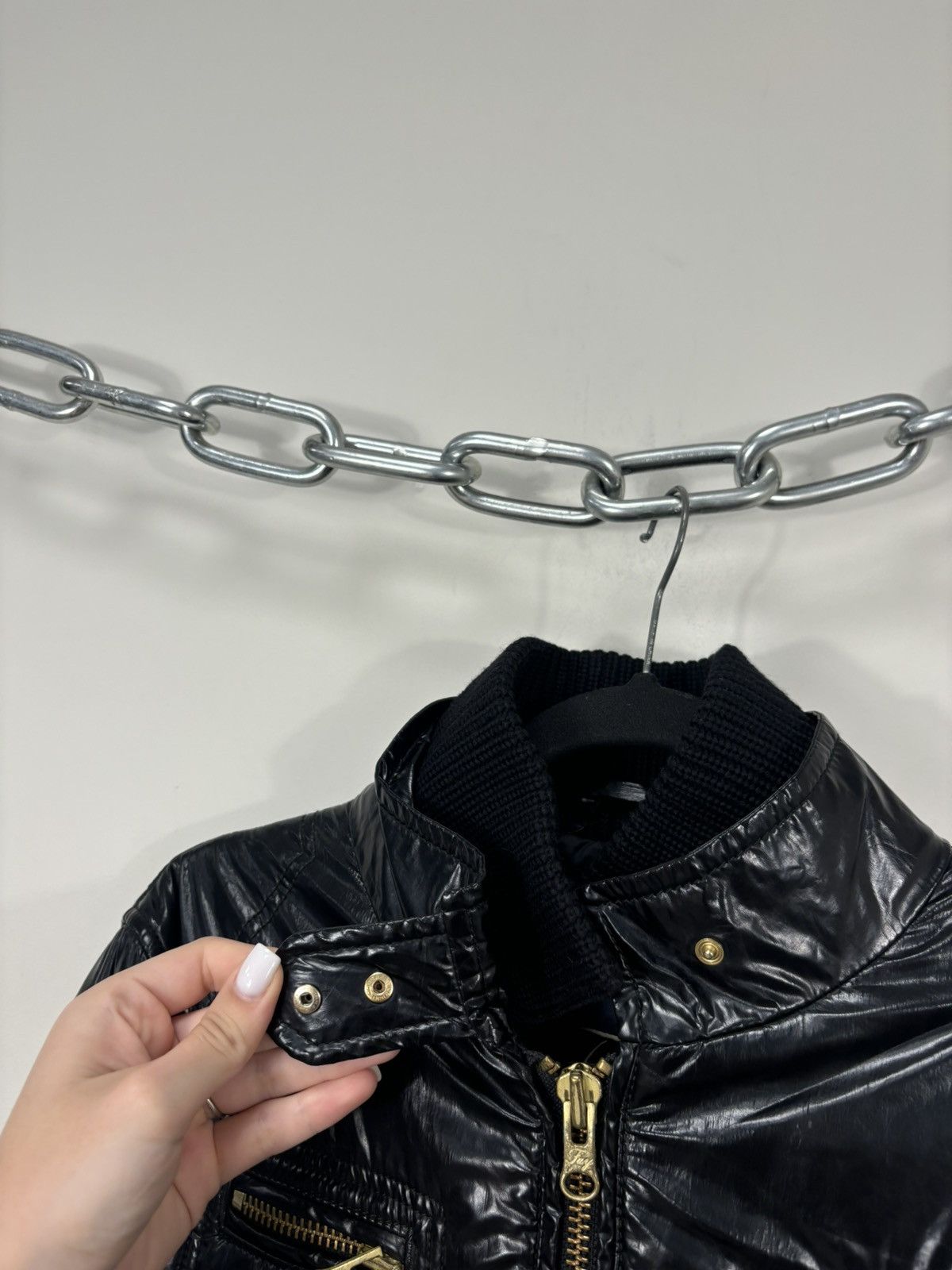 Fay Fay Women’s Shiny Black Italian Luxury Multipocket Jacket Size L / US 10 / IT 46 - 14 Thumbnail