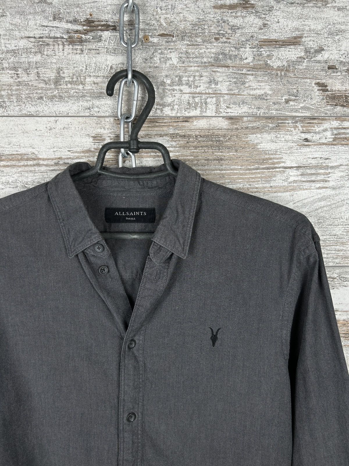 Allsaints Mens Vintage AllSaints Shirts button up luxury grey Japanese Size US S / EU 44-46 / 1 - 3 Thumbnail