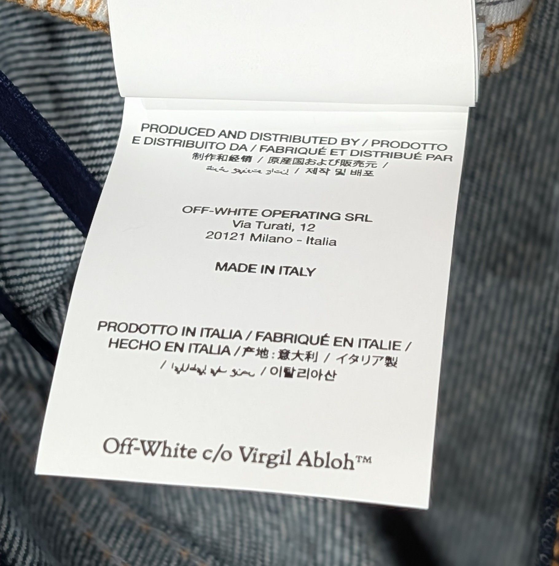 Off-White OFF-WHITE 90s Logo Baggy Jeans Raw Blue/Gold 36 Size US 36 / EU 52 - 13 Thumbnail