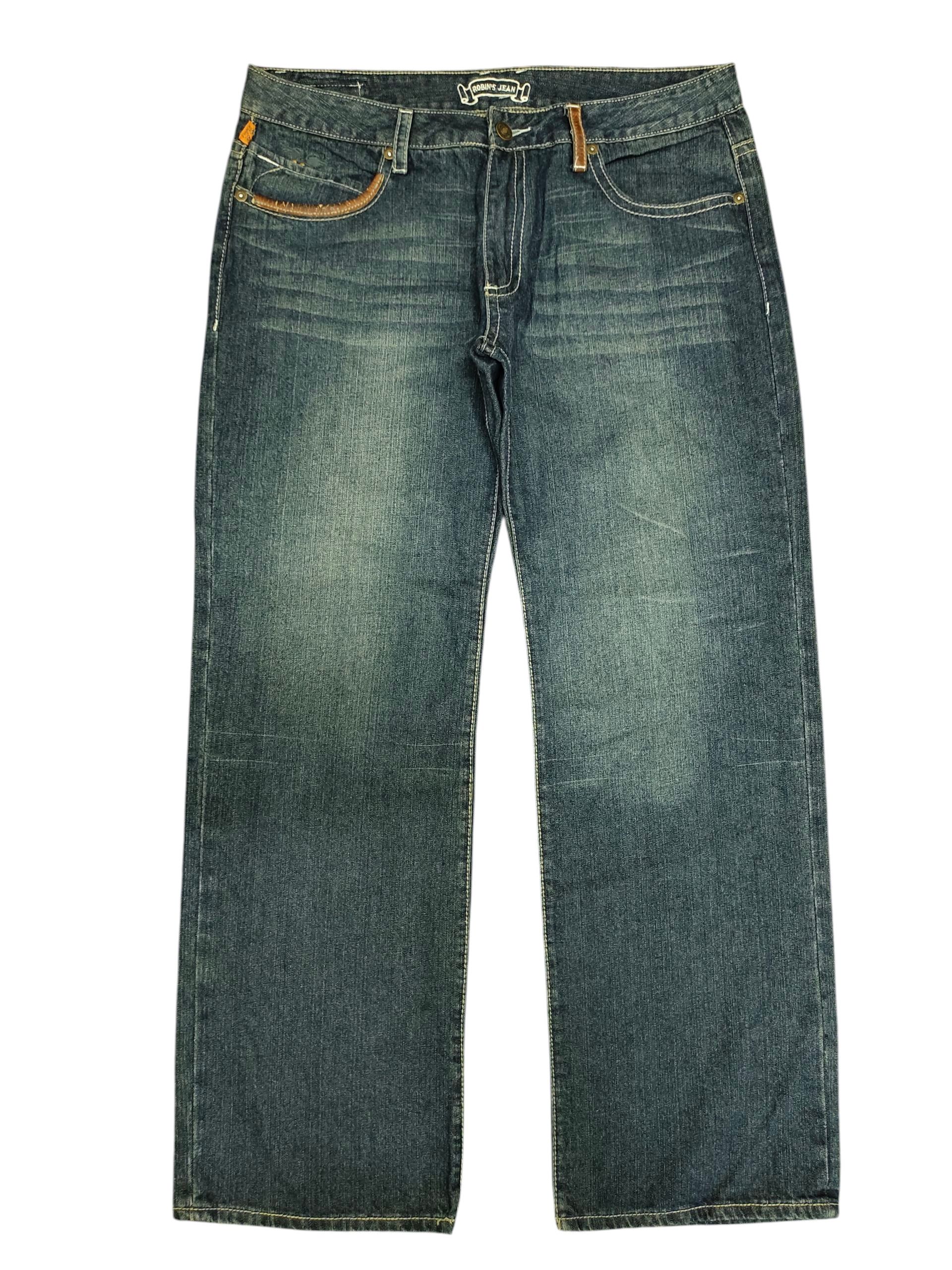 Robins Jeans Robins Jeans Studded Leather Trim Denim Jeans Size US 38 / EU 54 - 7 Thumbnail