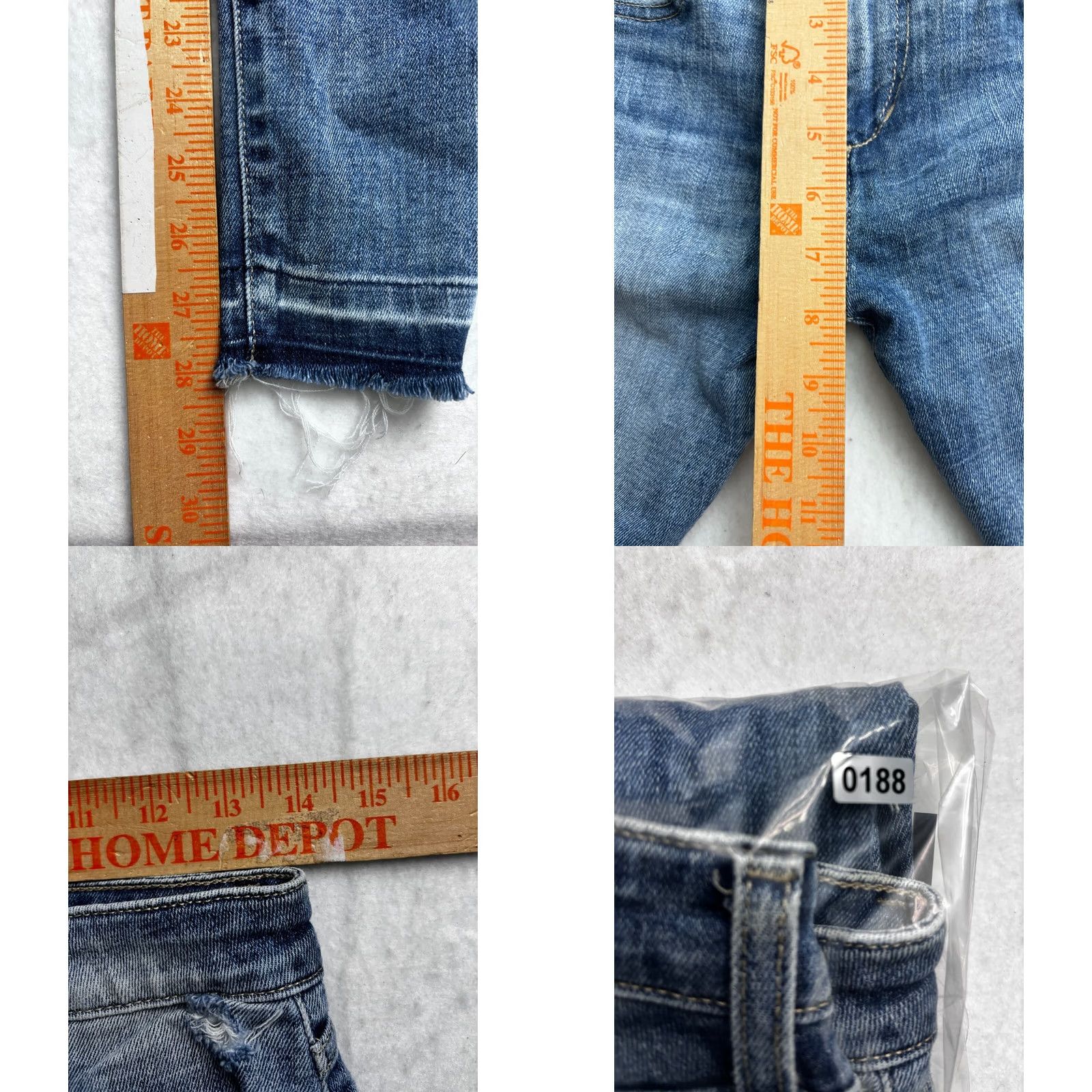 Vintage Joes Jeans Skinny Ankle Blue Denim Distressed Raw Hem Stretch Womens 26 (28x28) Size 26" / US 2 / IT 38 - 8 Thumbnail
