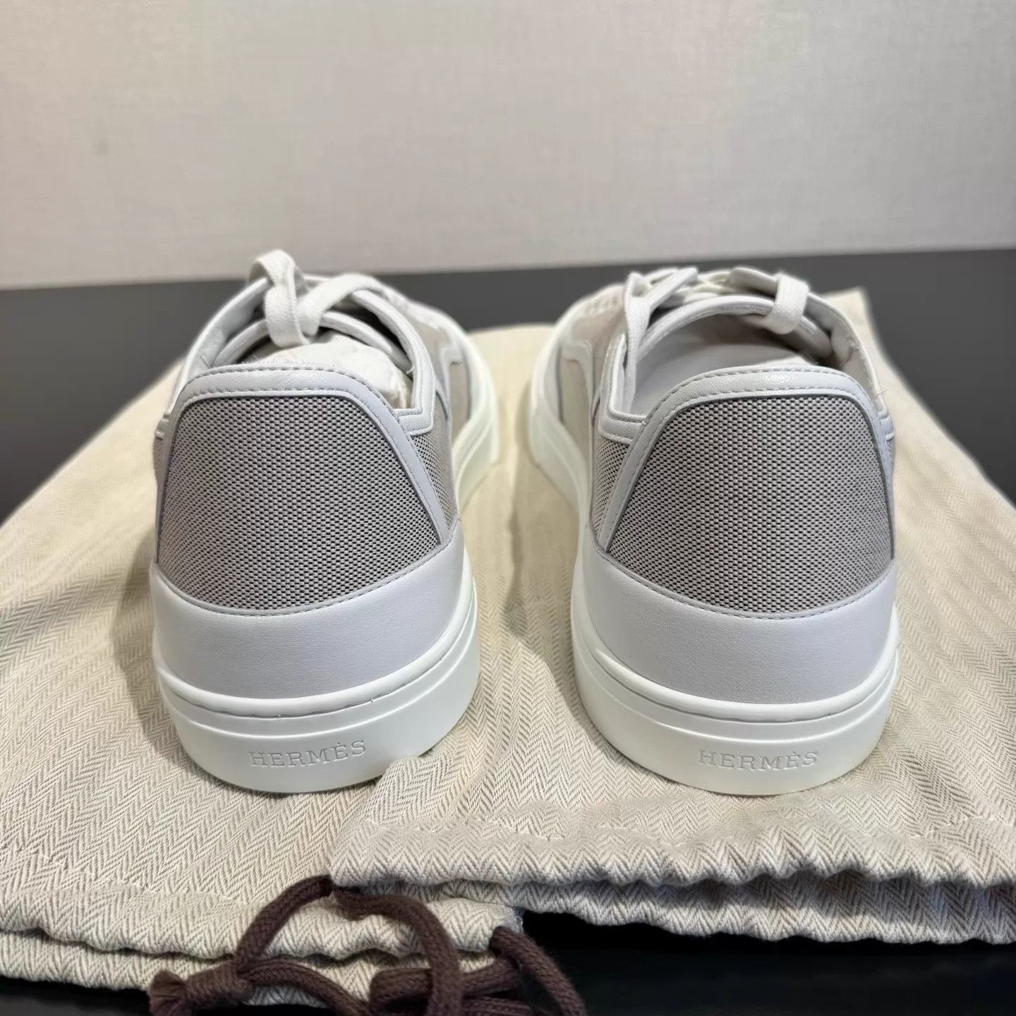 Hermes Hermès Brown Canvas White Color-Blocked Sneaker 42.5 Size US 9.5 / EU 42-43 - 2 Thumbnail