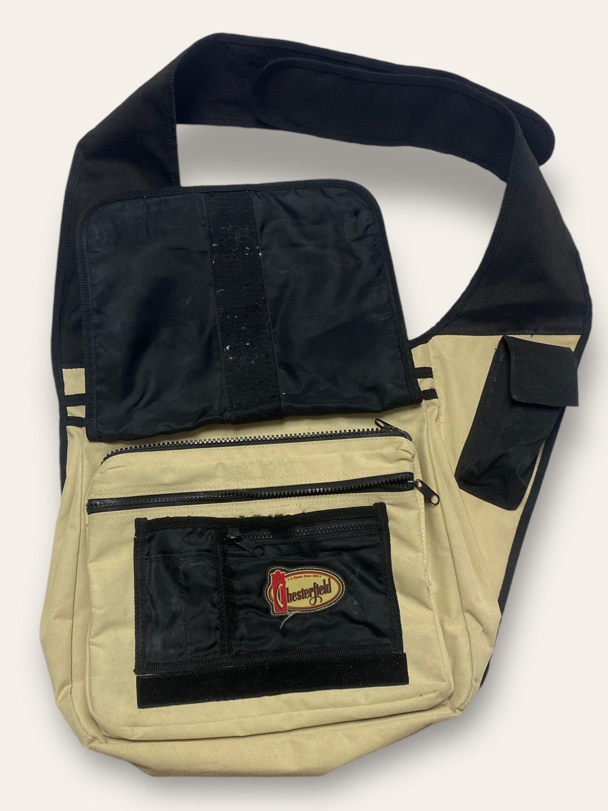 90's Vintage Chesterfield Cigarettes Beige Sling Bag Y2K, Men's