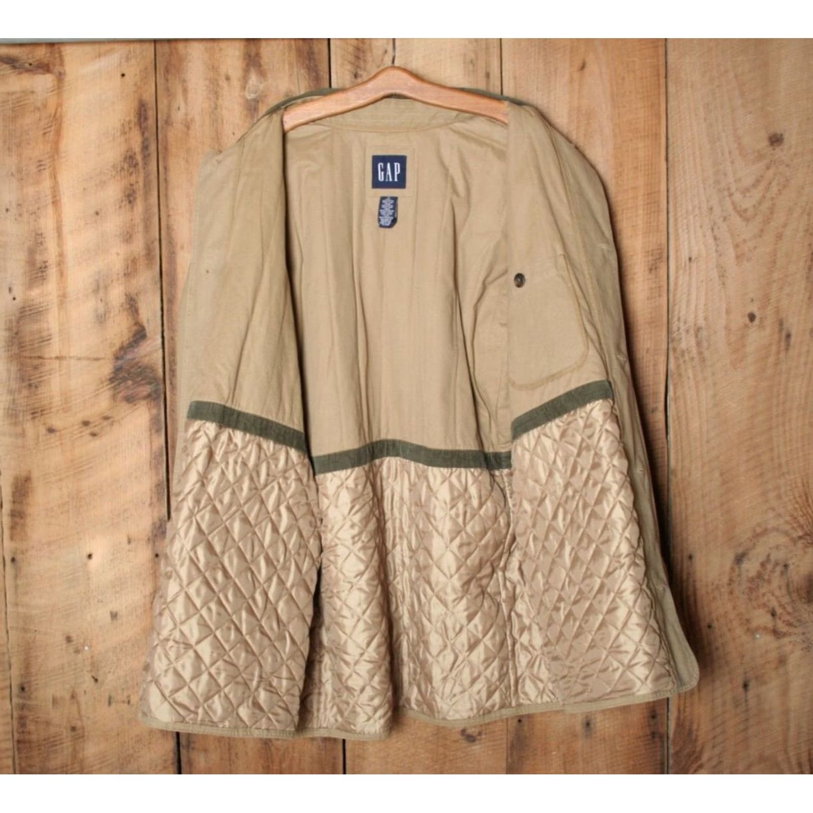 Gap GAP Tan Canvas Quilt Lined Chore Coat Men's L Corduroy Collar Barn Coat Size US L / EU 52-54 / 3 - 3 Thumbnail