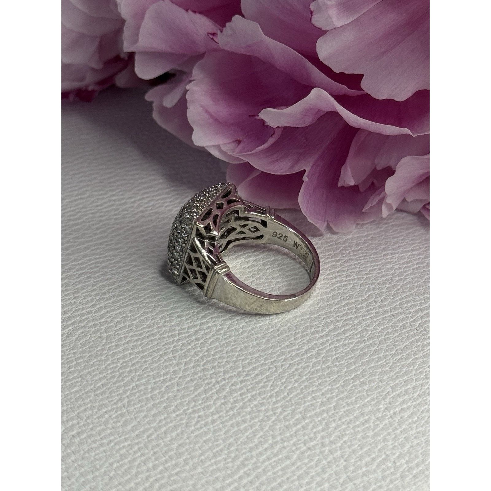 Jewelry 925 STERLING SILVER WHITE SAPPHIRE RING SIZE 7 Size ONE SIZE - 5 Thumbnail