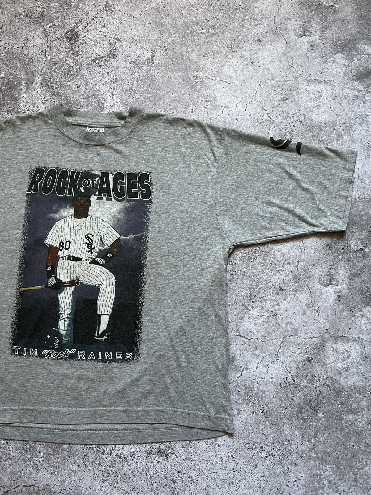 MLB Vintage 90s Chicago White Sox Tim Raines Rock of Ages Size US L / EU 52-54 / 3 - 3 Thumbnail