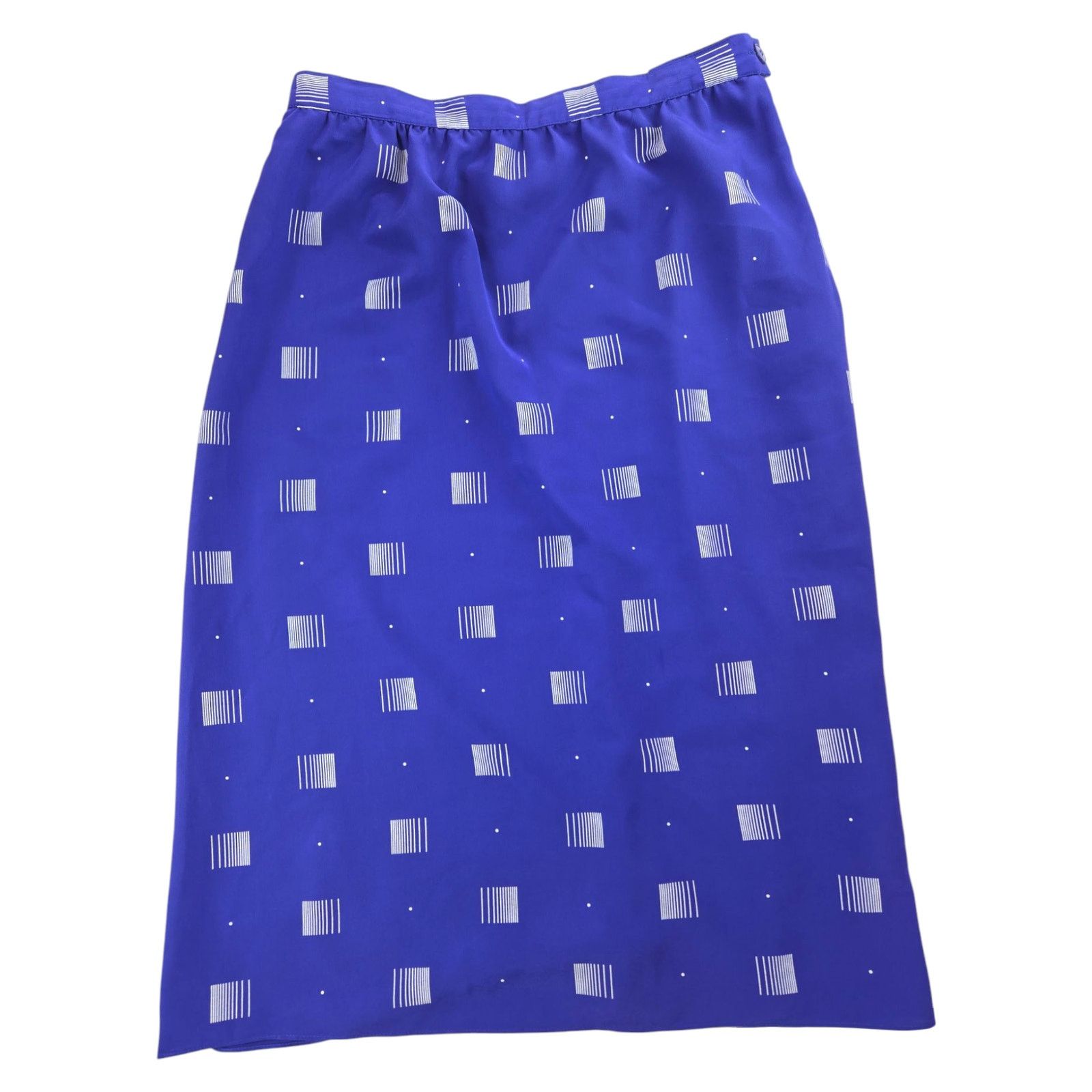 Other Sasson | Vintage A-Line Blue & White Graphic Skirt | 12/13 Size 29" - 5 Thumbnail