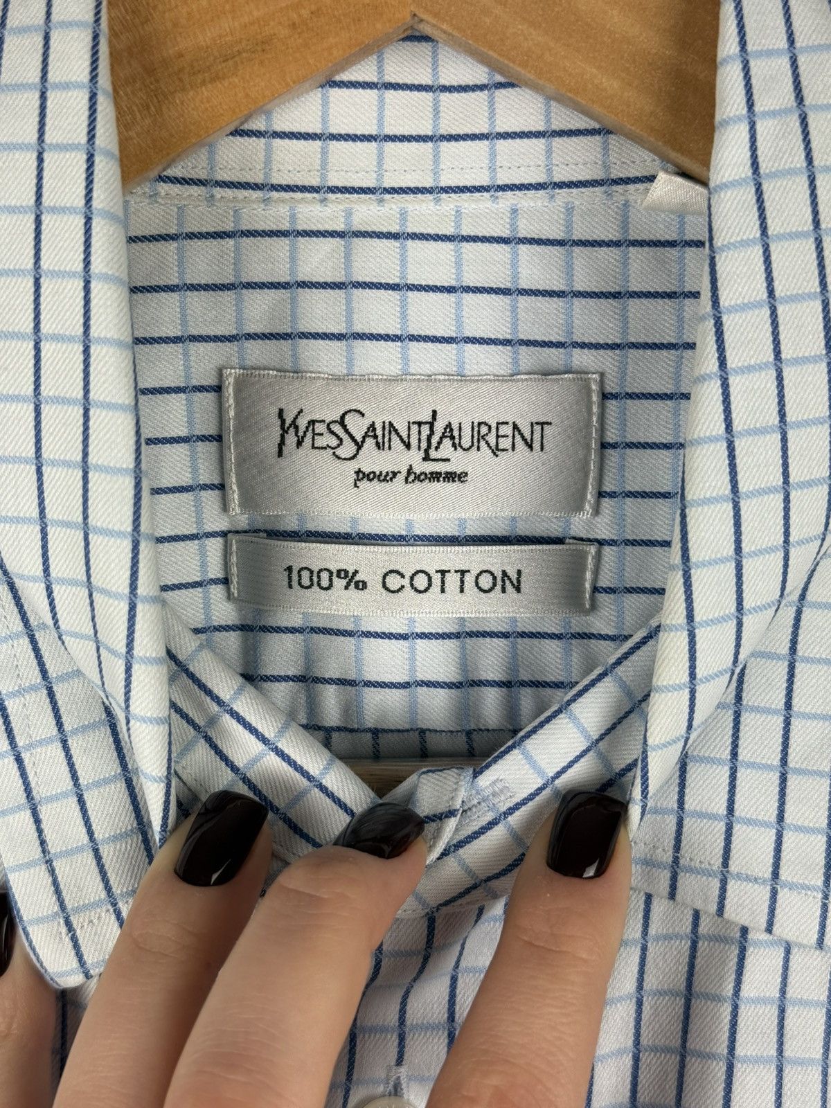 Yves Saint Laurent YSL Yves Saint Laurent Vintage 90s S/S Plaid Button Up Shirt Size US L / EU 52-54 / 3 - 11 Thumbnail