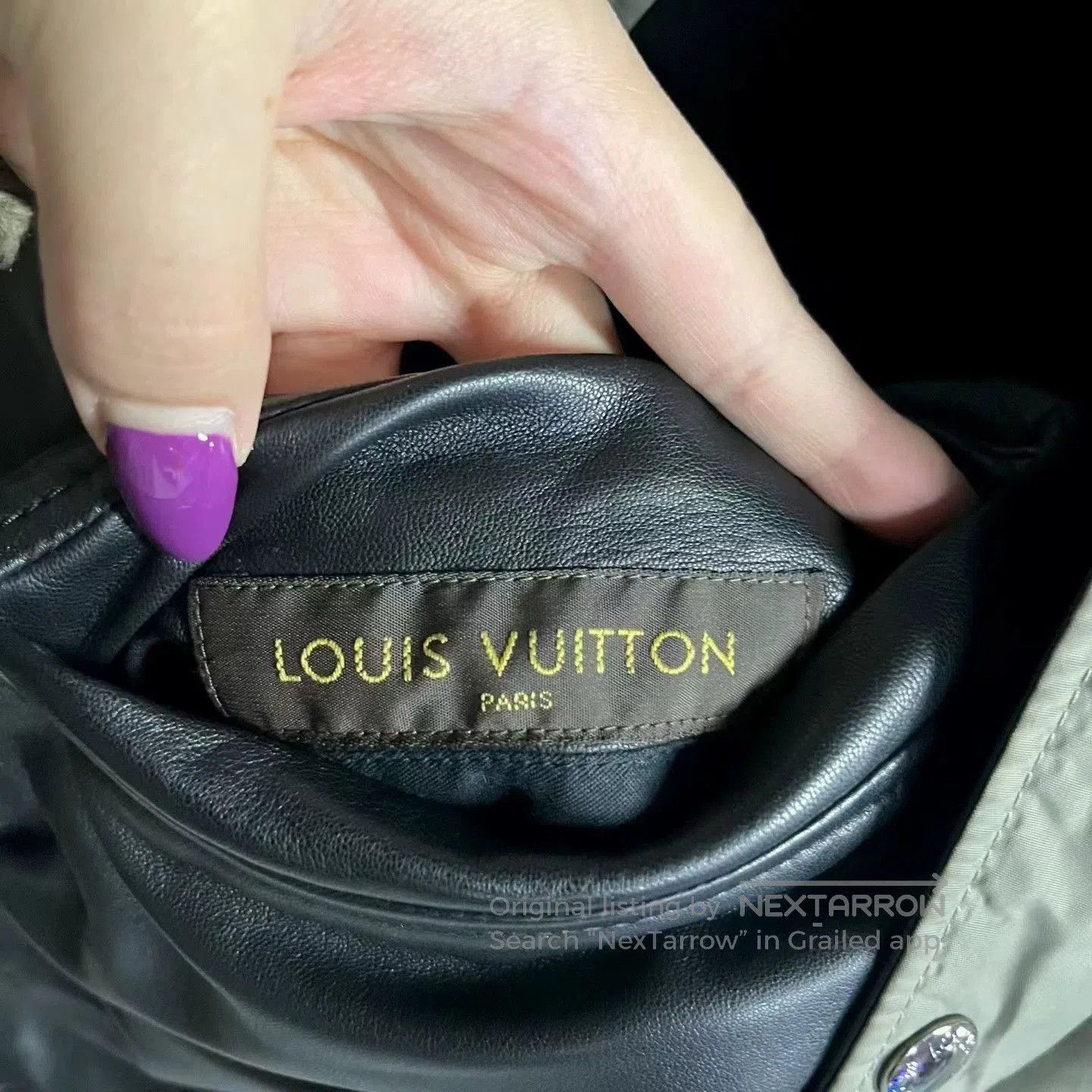 Louis Vuitton black reversible leather jacket with logo. Size US L / EU 52-54 / 3 - 3 Thumbnail
