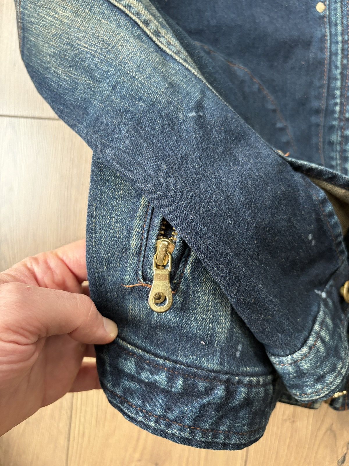 Johnbull Johnbull y2k Style Denim Painter Buckle Cinch Back Jacket Size M / US 6-8 / IT 42-44 - 12 Thumbnail