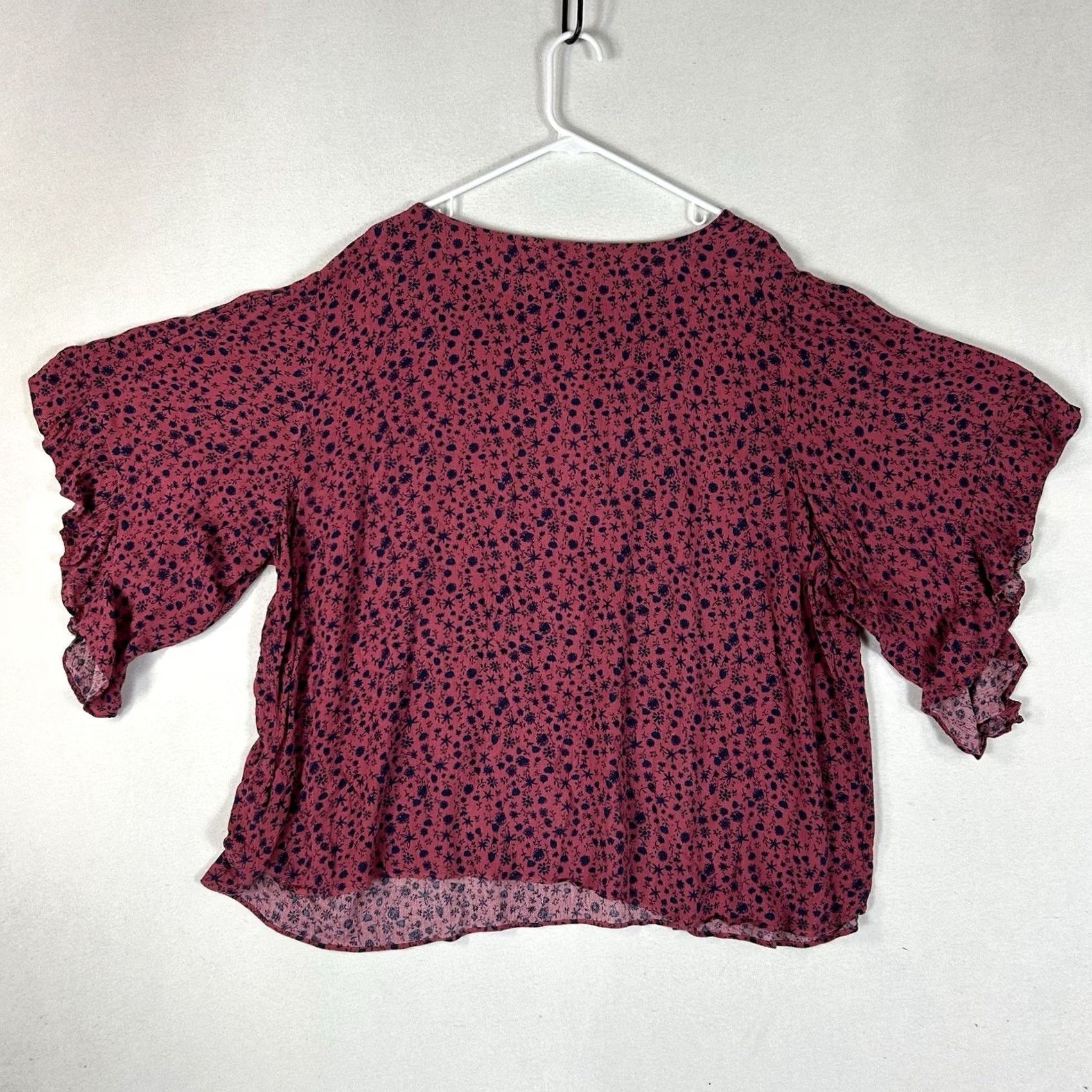 Vintage LC Lauren Conrad Blouse Floral Print Womens 3X Plus Short Sleeve Work Casual Top Size XXL / US 16-18 / IT 52-54 - 5 Thumbnail