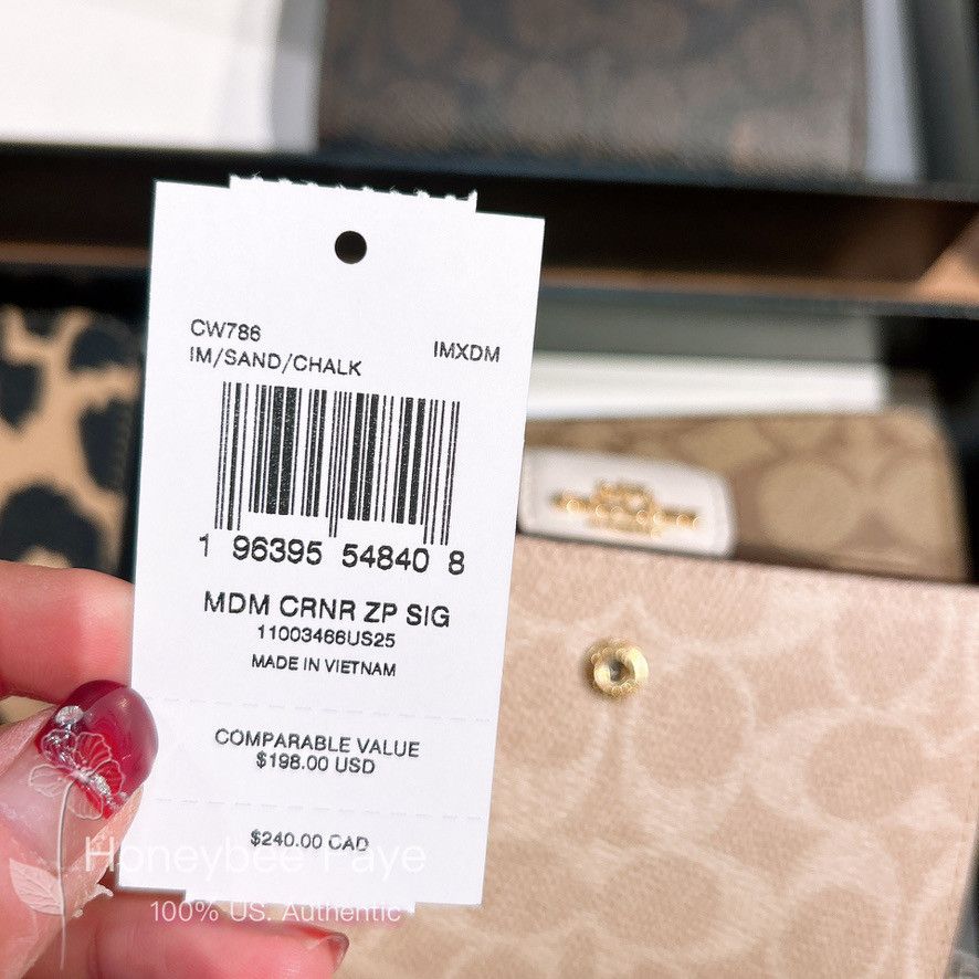 Coach Medium Corner Zip Wallet In Signature Canvas CW786 Size ONE SIZE - 5 Thumbnail