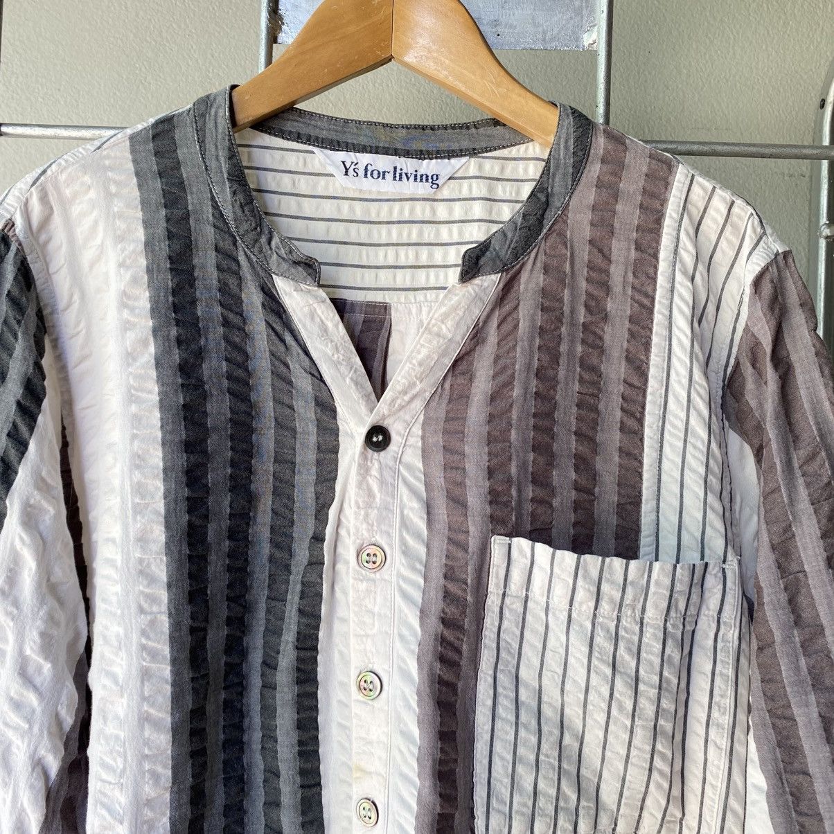 Y's Y's for living Striped Cotton Grandad Shirt Size US XL / EU 56 / 4 - 3 Thumbnail