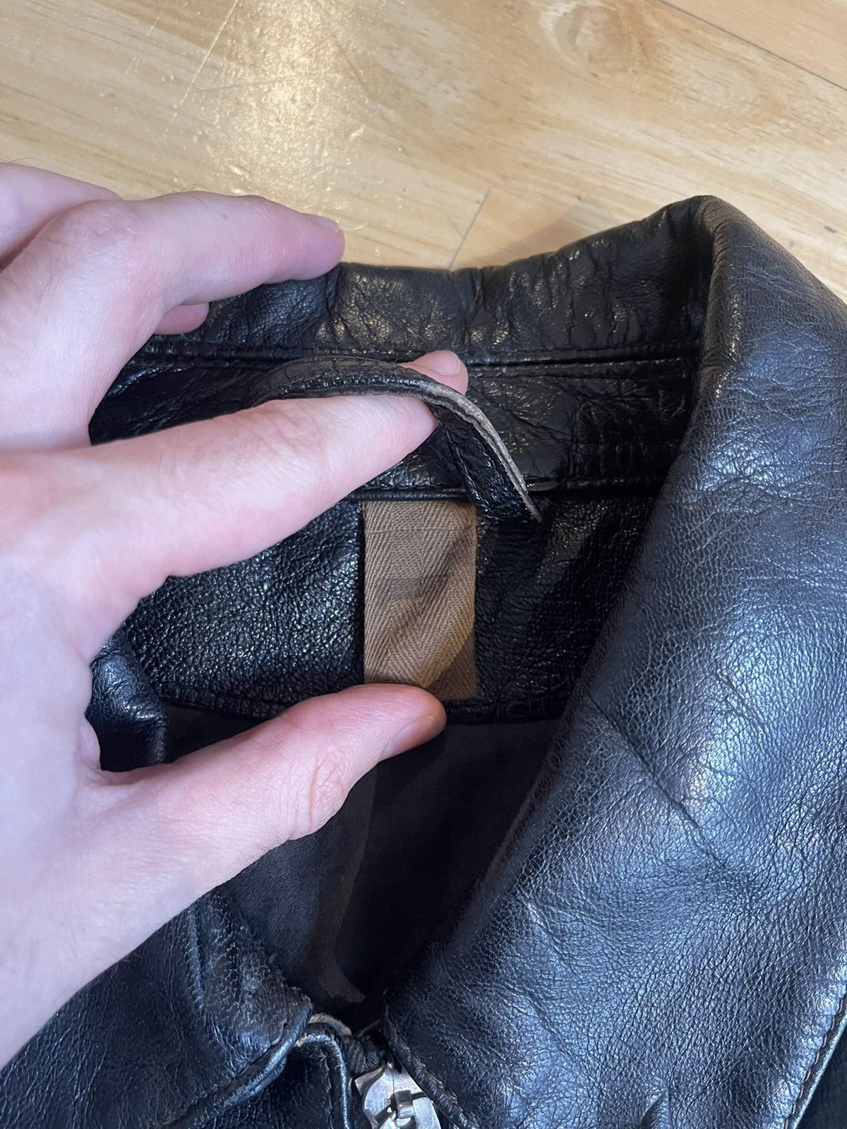 Other Rare Vintage 1970's Italien Military Leather Tank Jacket (L) Size US L / EU 52-54 / 3 - 6 Thumbnail