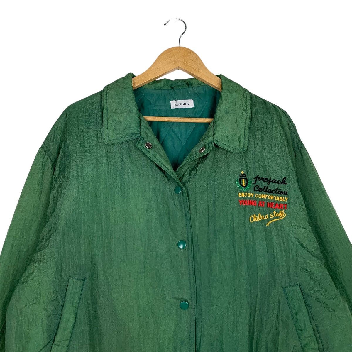 Japanese Brand CHILRA Stall Cast River Logo Faded Green Jacket #1028-C46 Size US L / EU 52-54 / 3 - 4 Thumbnail