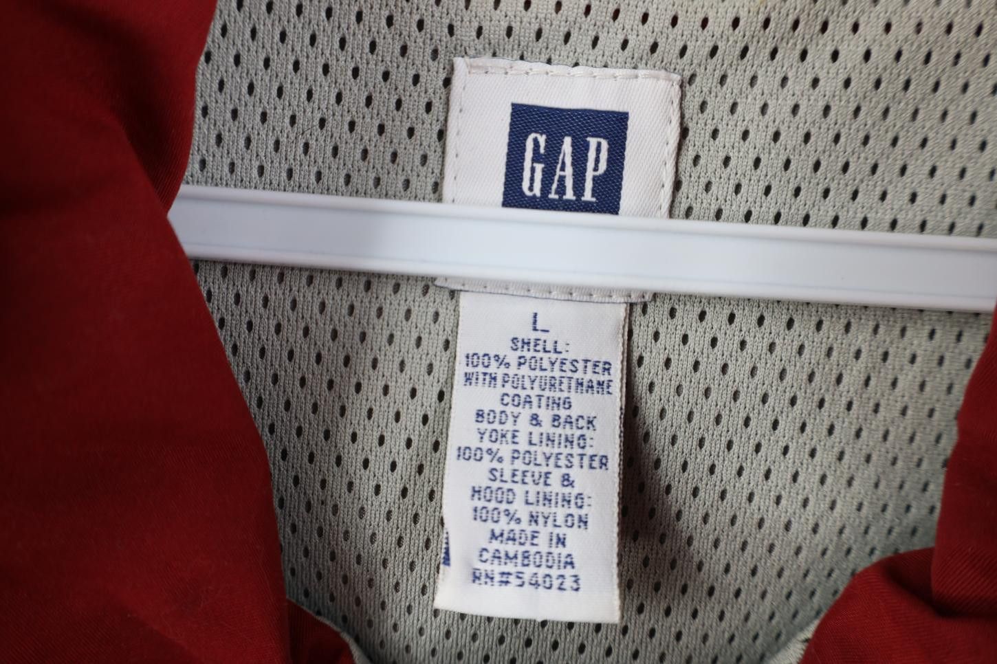 Gap Vintage Y2K 2002 Gap Hooded Anorak Windbreaker Jacket Red Size US L / EU 52-54 / 3 - 9 Thumbnail