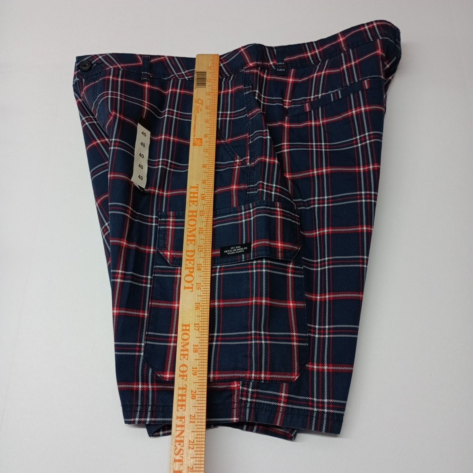Lee Lee Cargo Shorts Men's Size 40 Blue Red Plaid Checkered Size US 40 / EU 56 - 5 Thumbnail