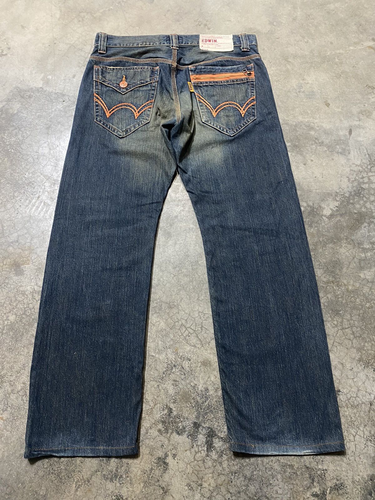 image of Baggy Jeans Edwin 403 Xvs Mud Rusty in Dark Rust Indigo, Men's (Size 34)